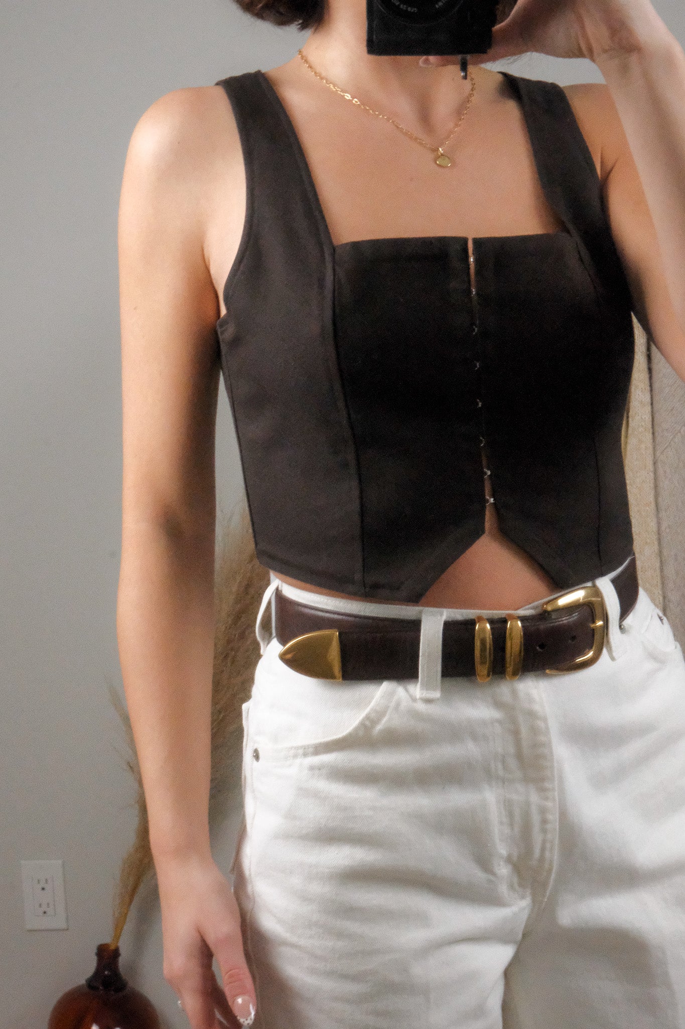 Modern x Ksubi Cropped Corset Top (M)