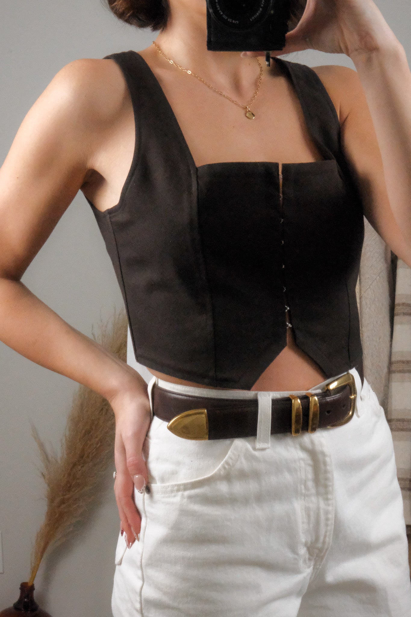 Modern x Ksubi Cropped Corset Top (M)