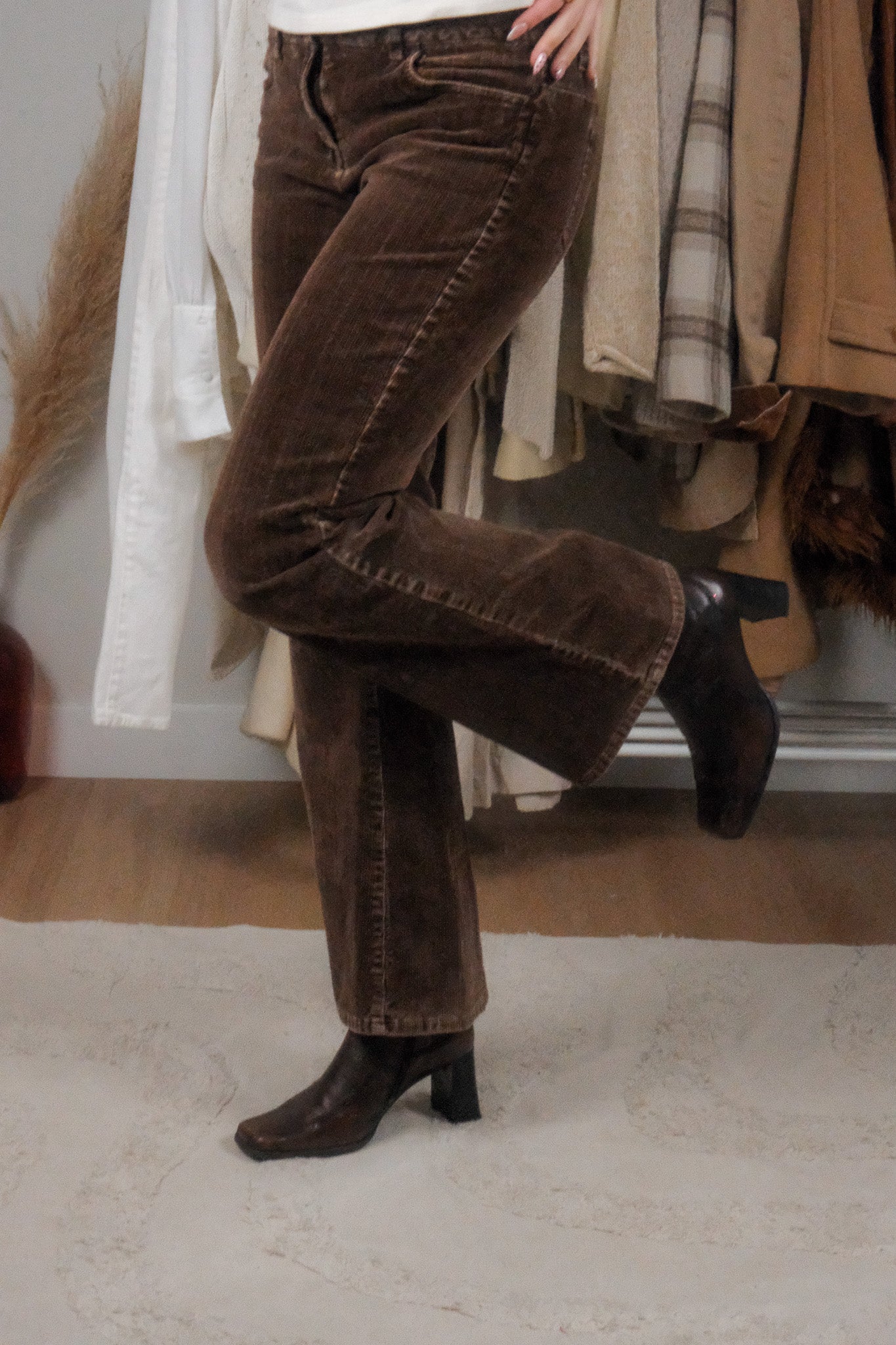 Vintage x Faux Leather Square Toe Boots (7)