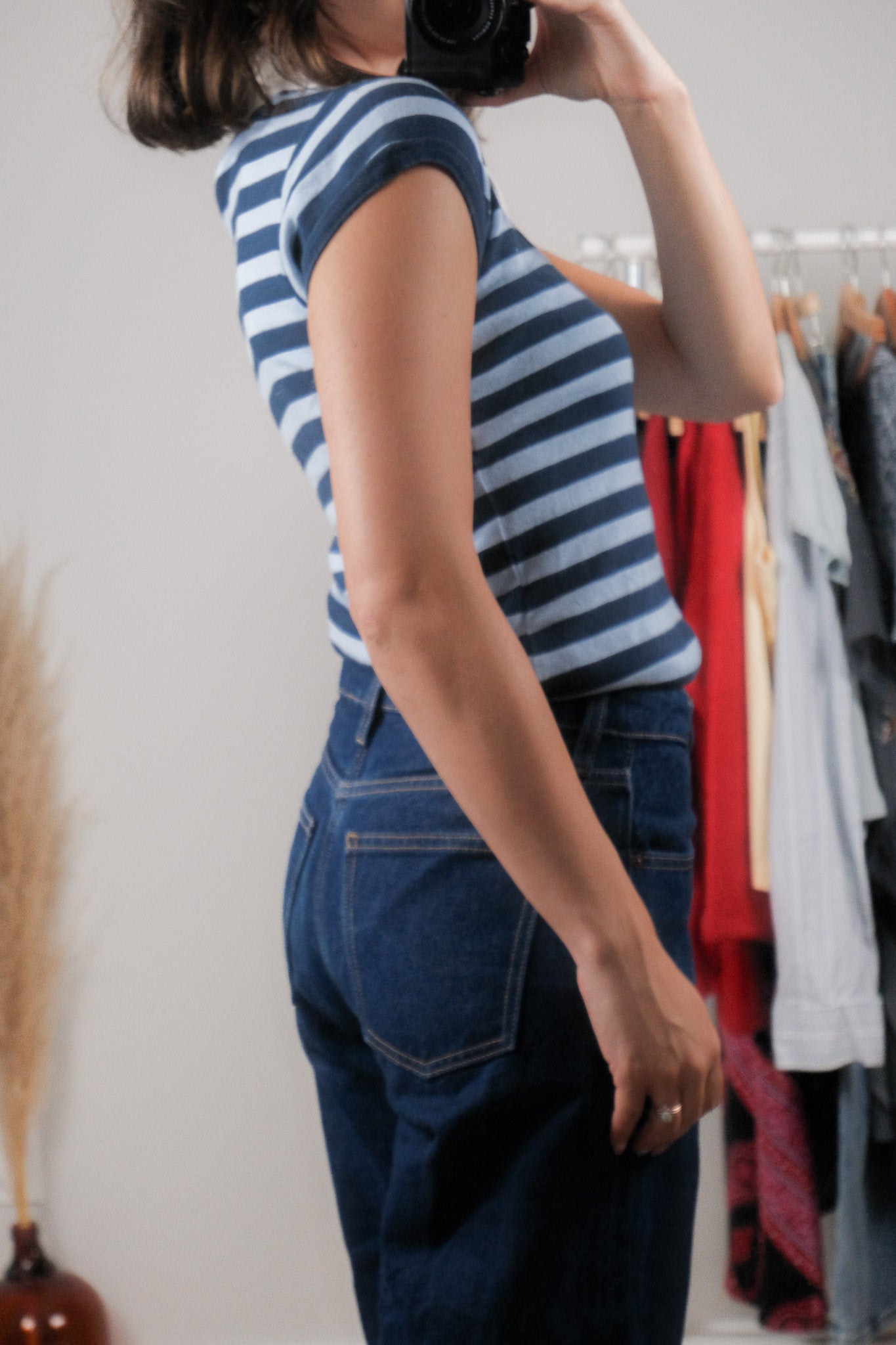 Vintage x Cotton Striped Collared T-Shirt (S)
