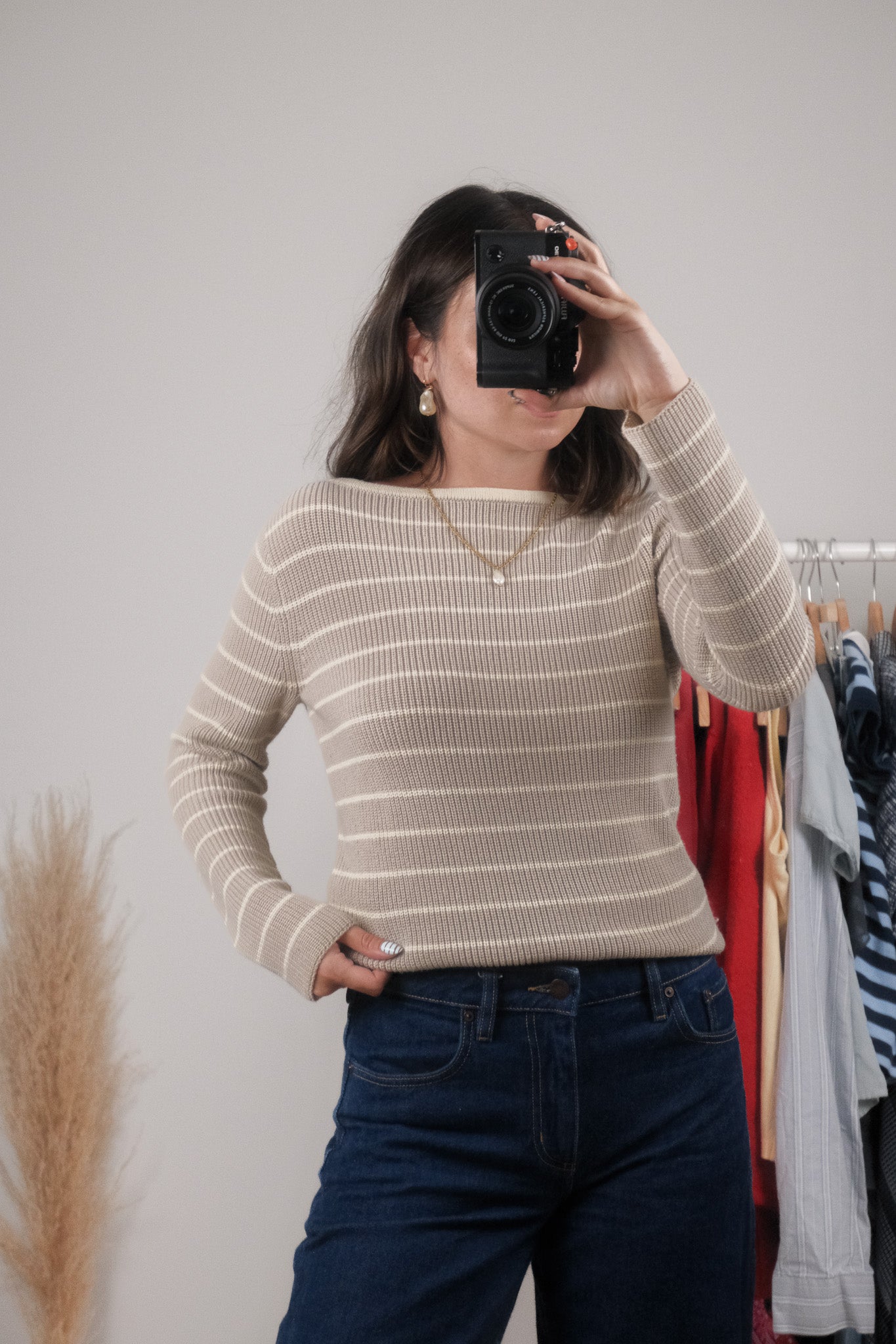 Vintage x Boat Neck Striped Knit (S/M)
