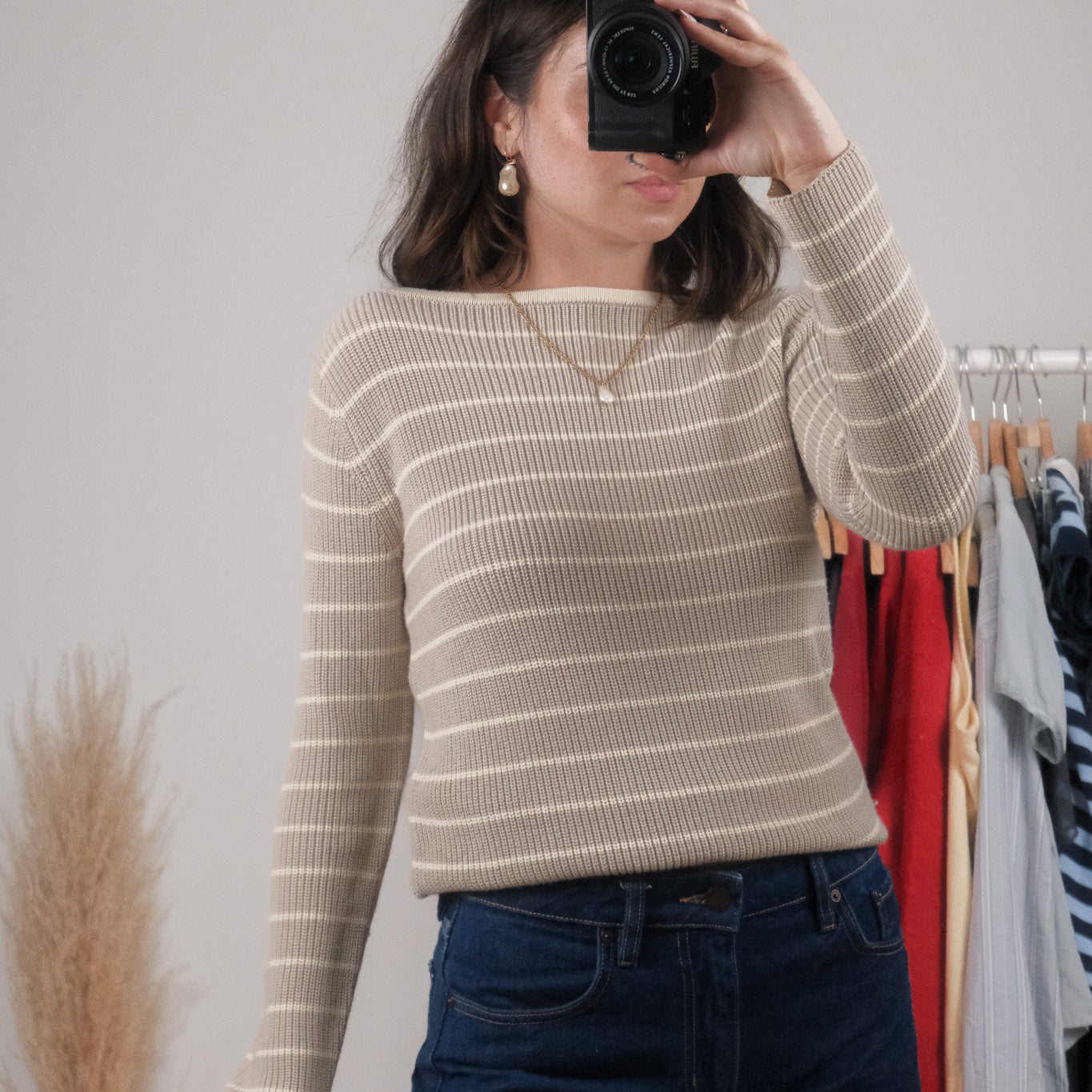 Vintage x Boat Neck Striped Knit (S/M)