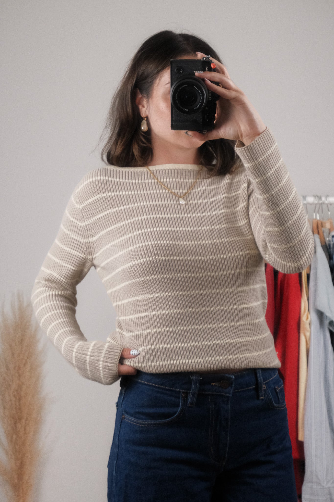 Vintage x Boat Neck Striped Knit (S/M)