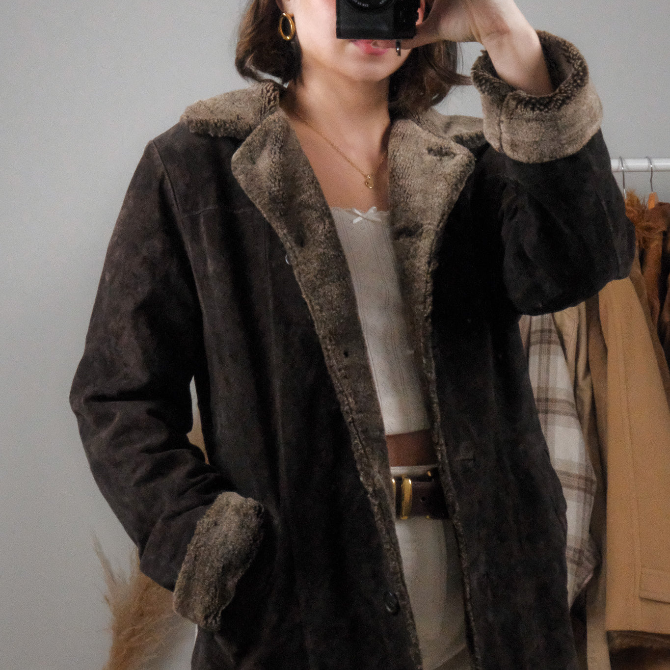 Vintage x Eddie Bauer x Genuine Suede & Faux Fur Jacket (M)