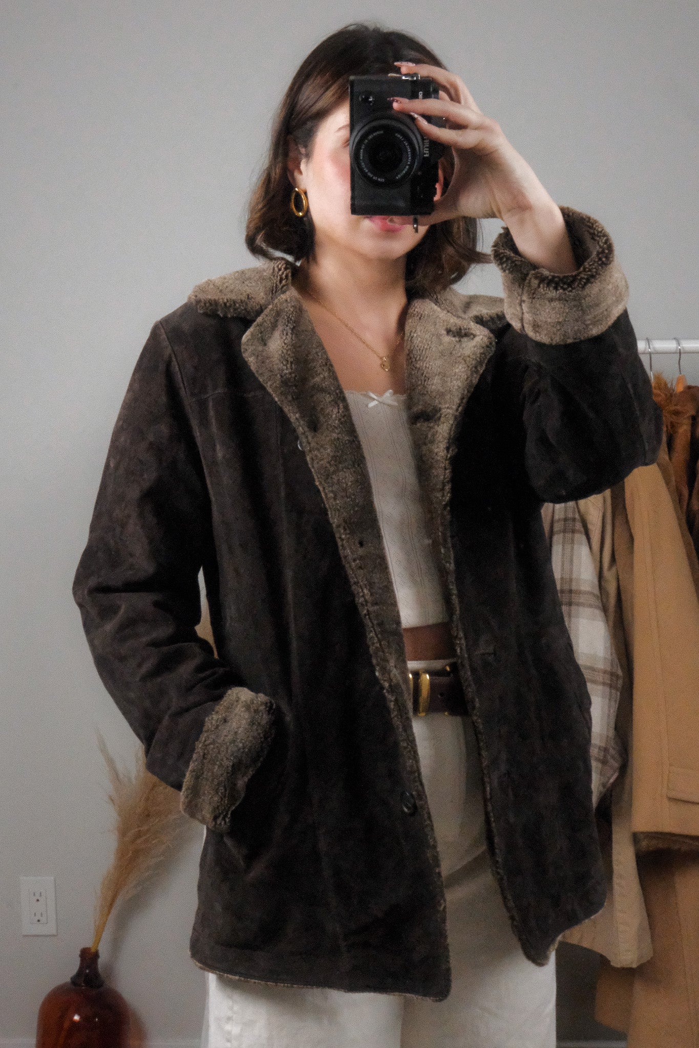 Vintage x Eddie Bauer x Genuine Suede & Faux Fur Jacket (M)