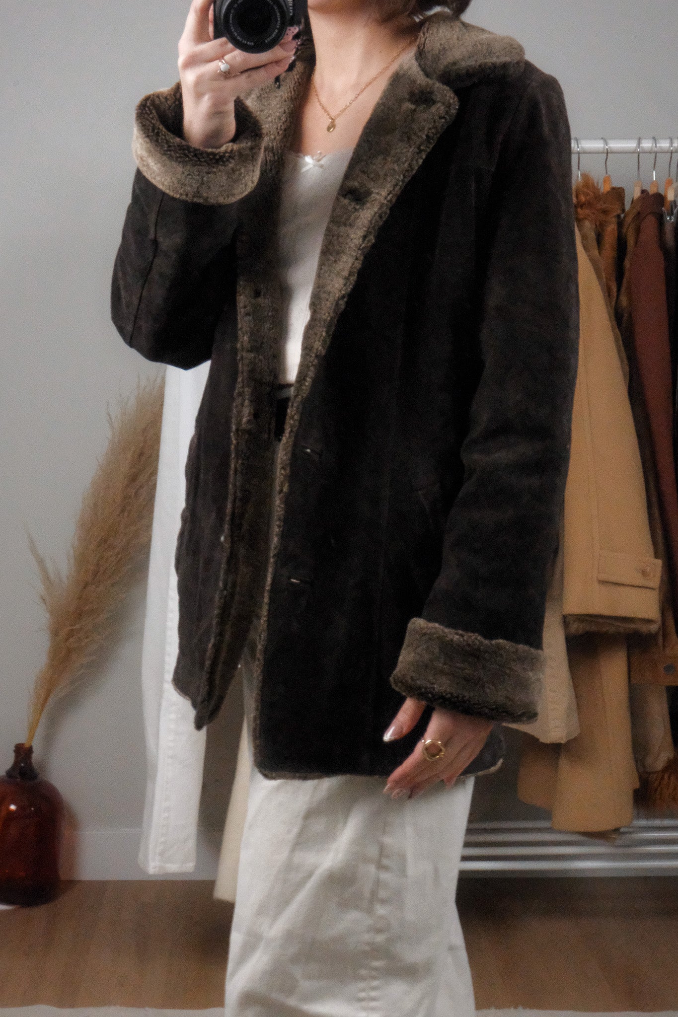Vintage x Eddie Bauer x Genuine Suede & Faux Fur Jacket (M)