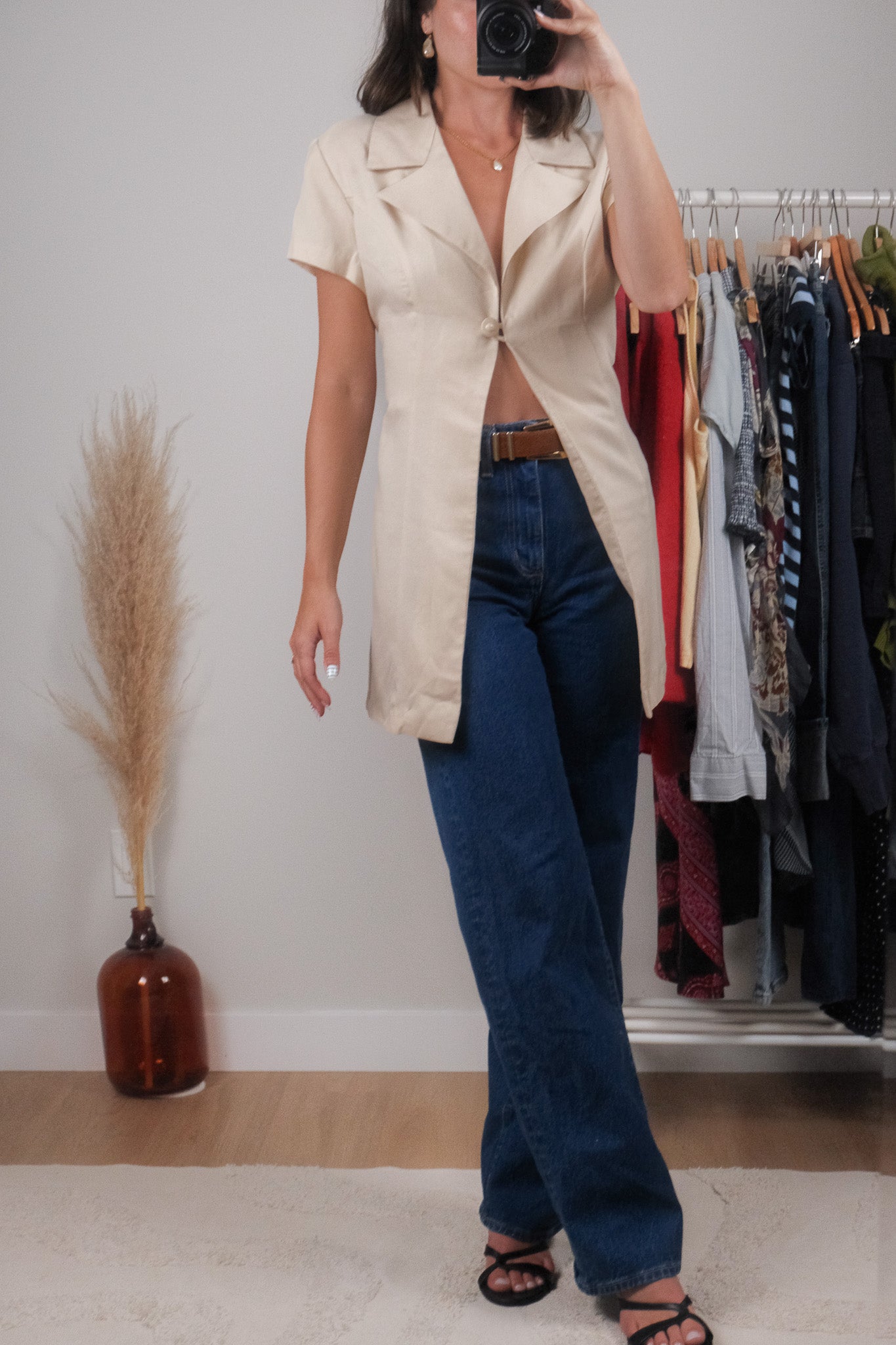 Made in Canada x Vintage x Collared Short-Sleeve Blazer (L)