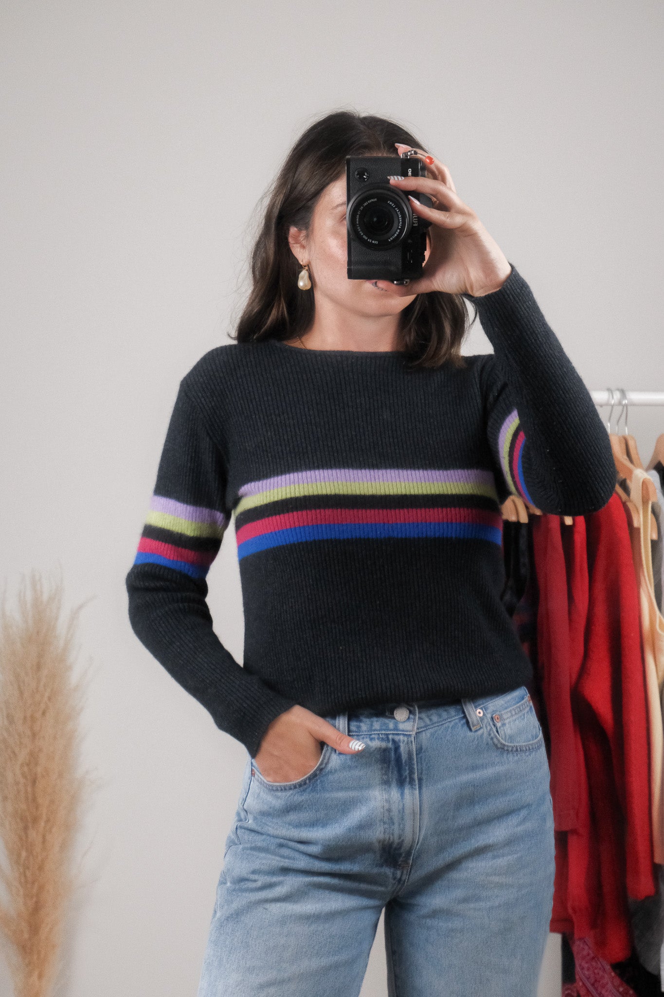 Made in Italy x Emporio Armani x Wool/Angora Blend Strip Knit (S-M)