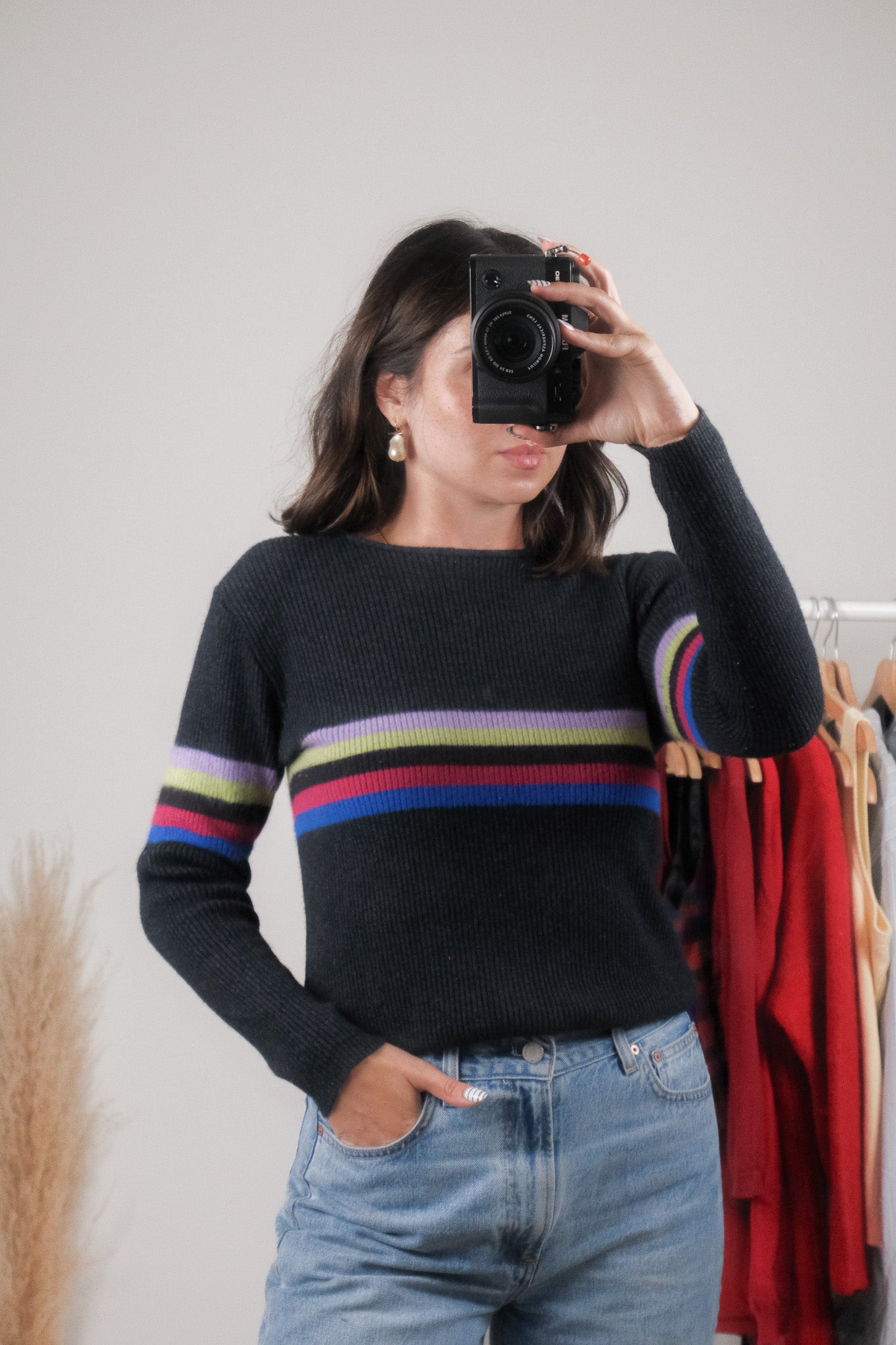 Made in Italy x Emporio Armani x Wool/Angora Blend Strip Knit (S-M)