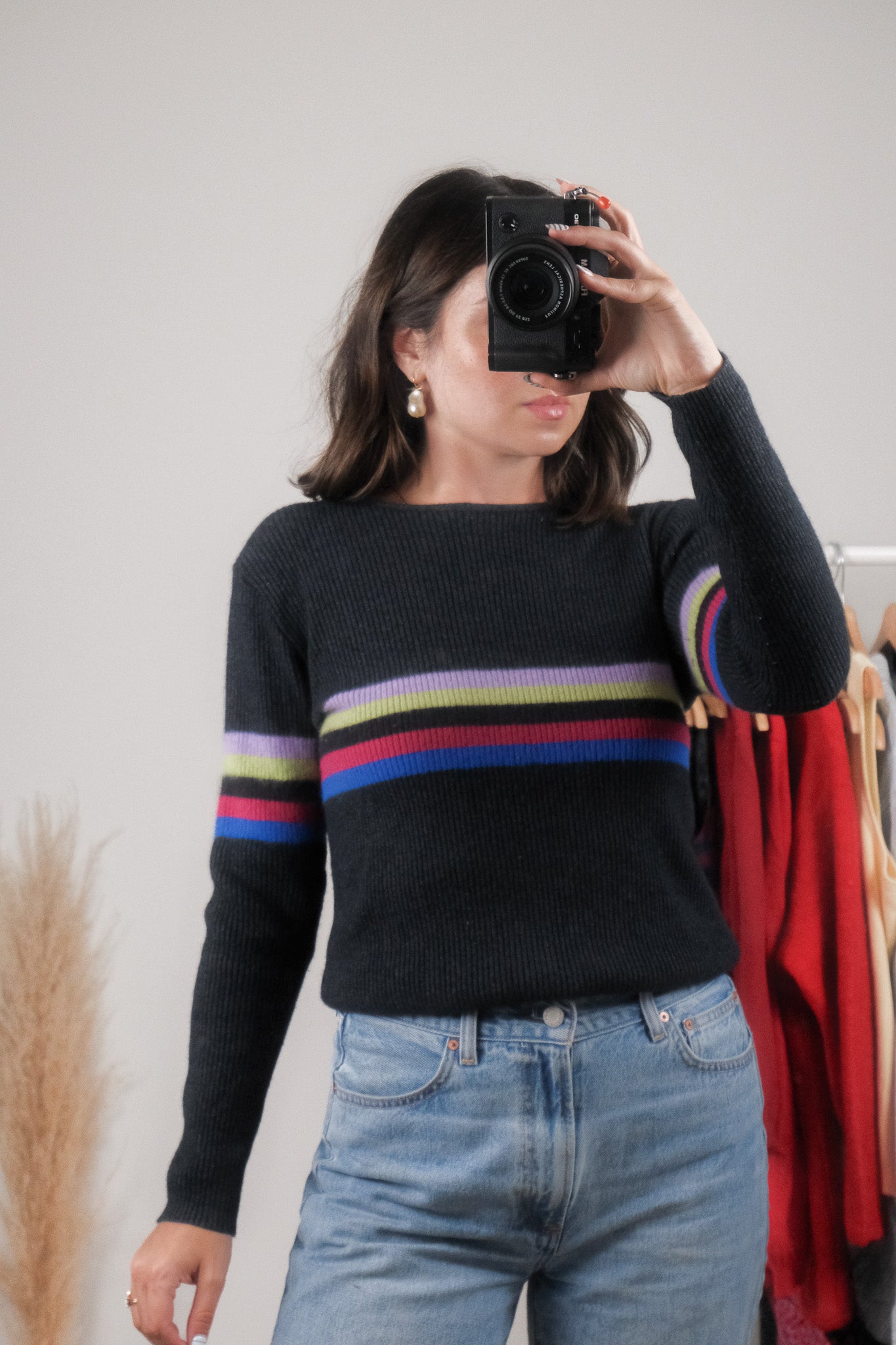 Made in Italy x Emporio Armani x Wool/Angora Blend Strip Knit (S-M)