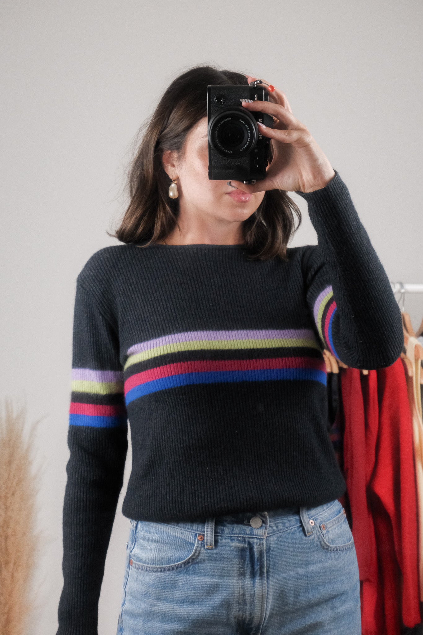 Made in Italy x Emporio Armani x Wool/Angora Blend Strip Knit (S-M)