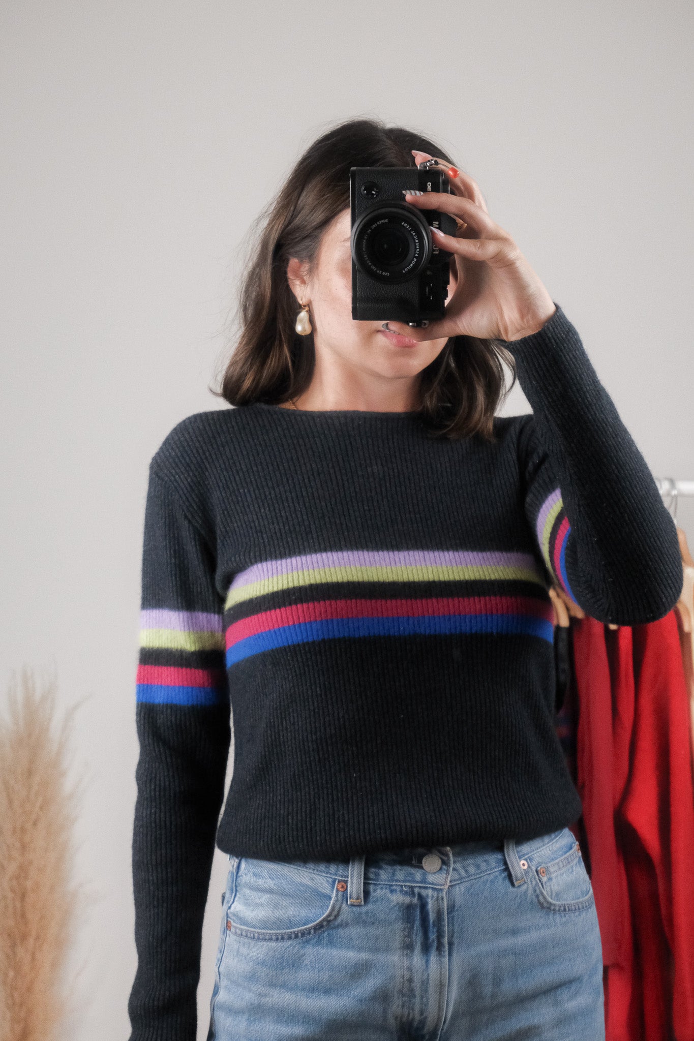 Made in Italy x Emporio Armani x Wool/Angora Blend Strip Knit (S-M)