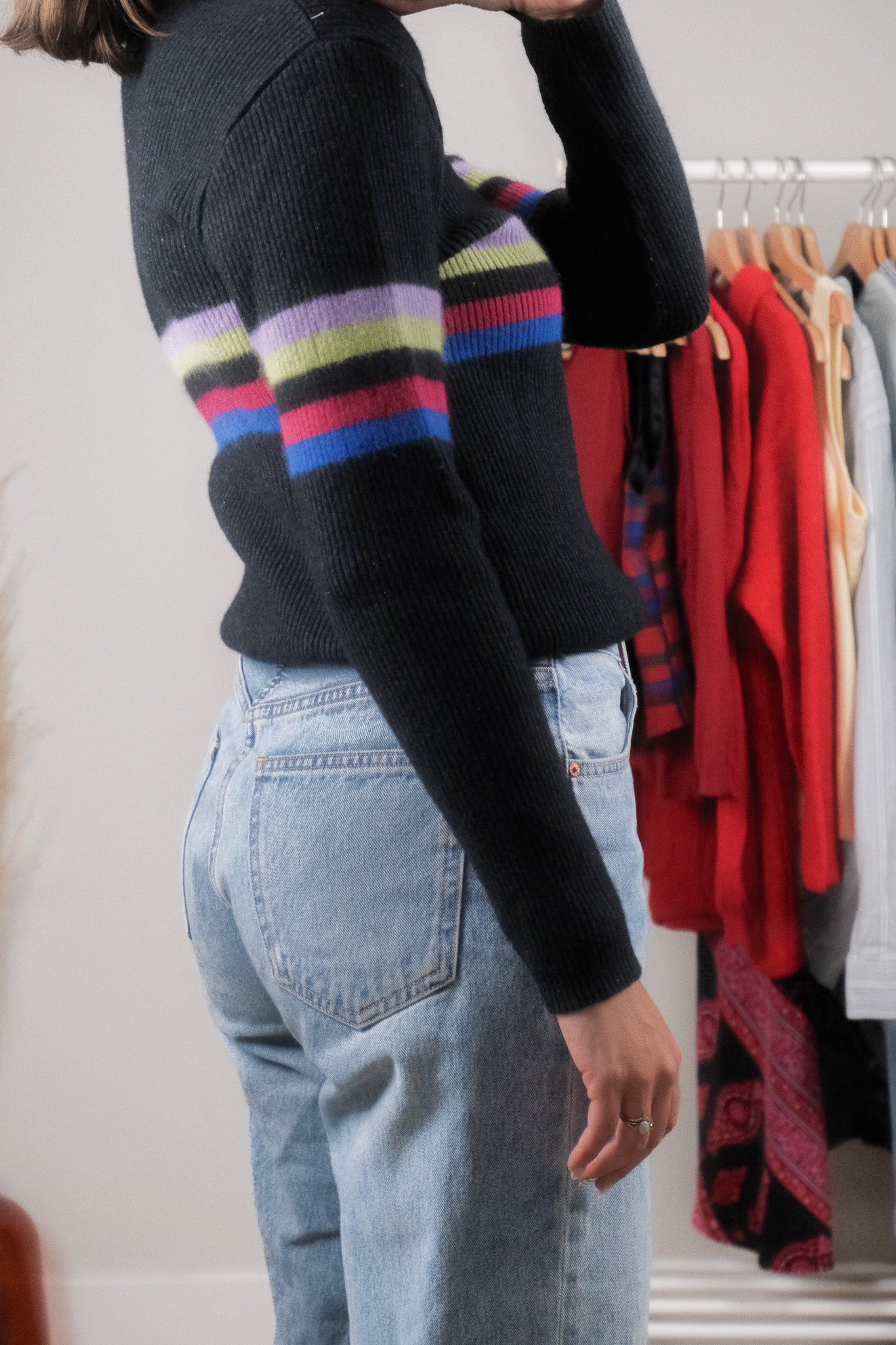 Made in Italy x Emporio Armani x Wool/Angora Blend Strip Knit (S-M)