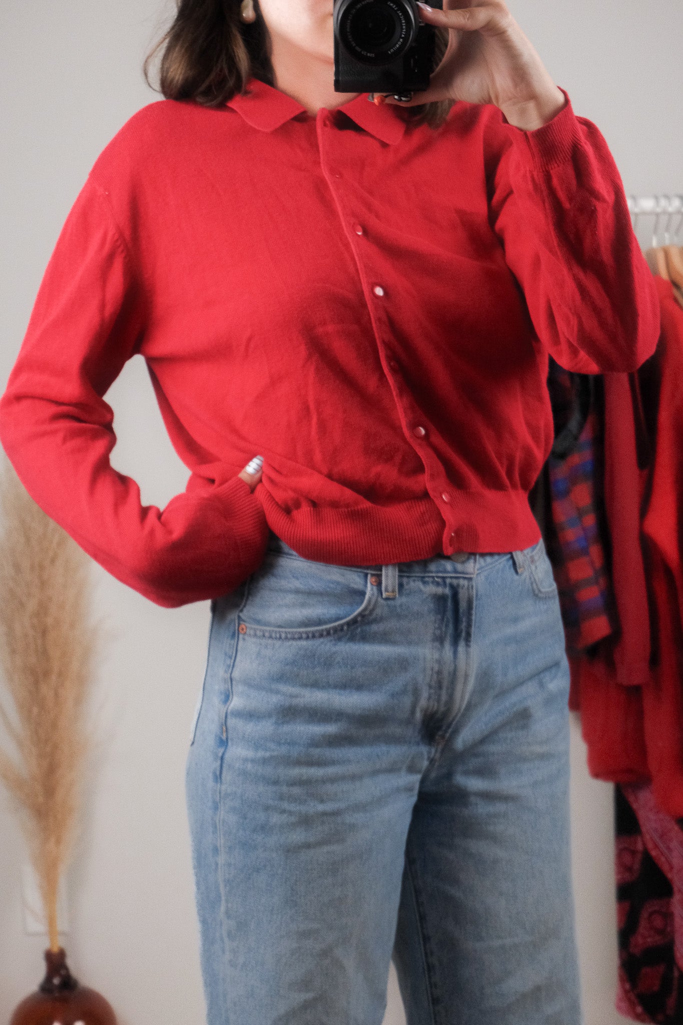 Vintage x Cotton Collared Cardigan (M/L)