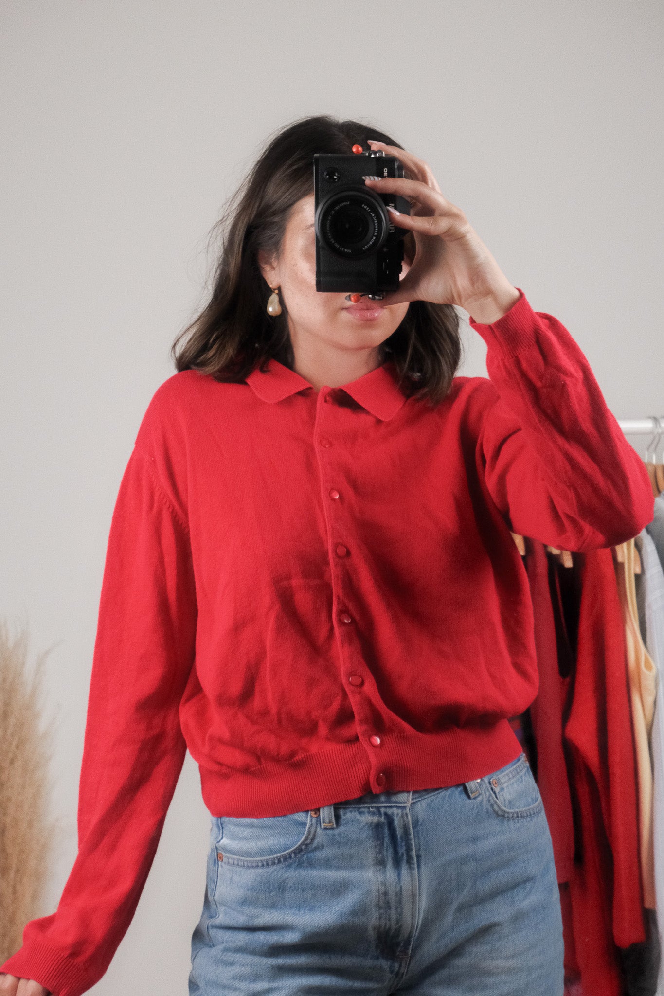 Vintage x Cotton Collared Cardigan (M/L)