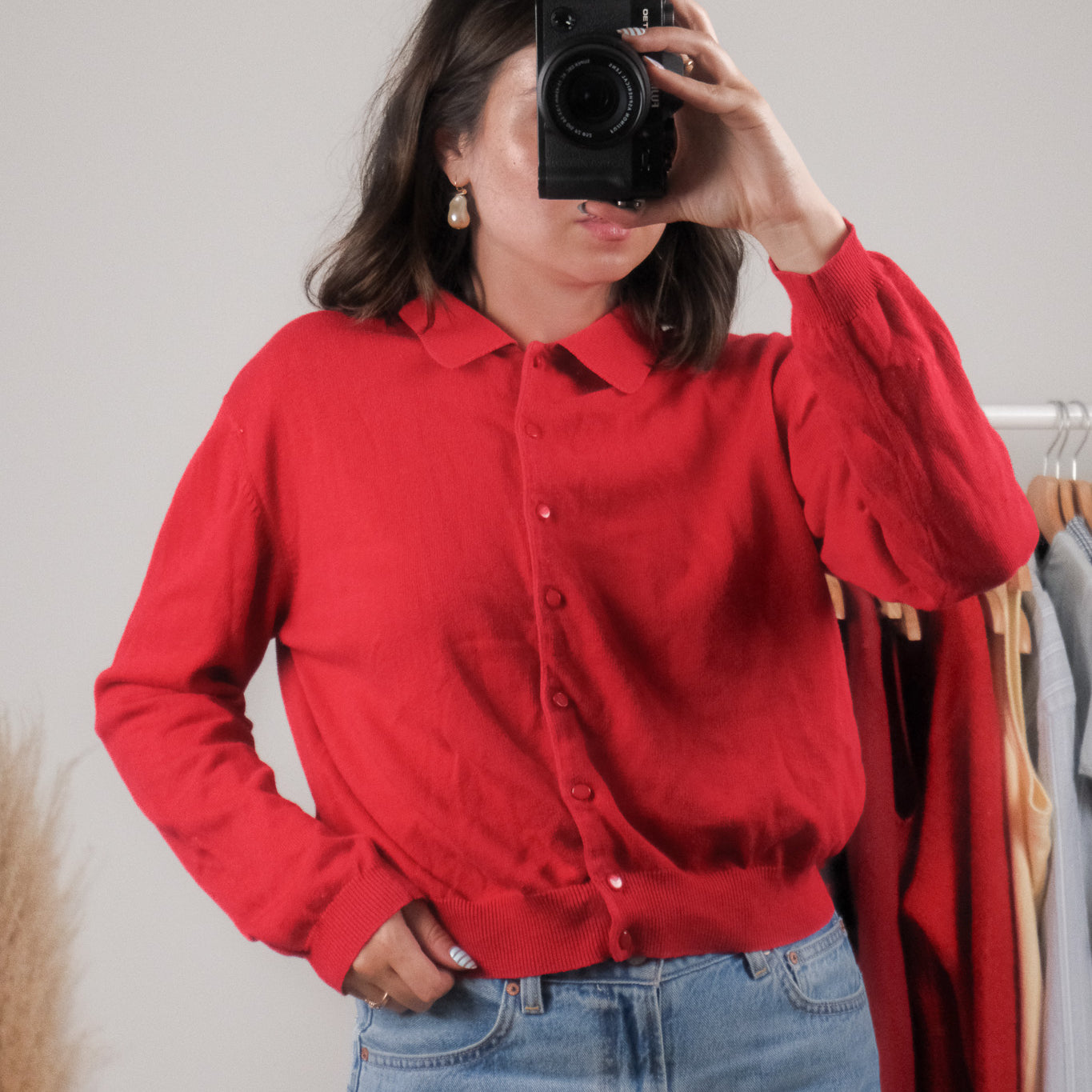 Vintage x Cotton Collared Cardigan (M/L)
