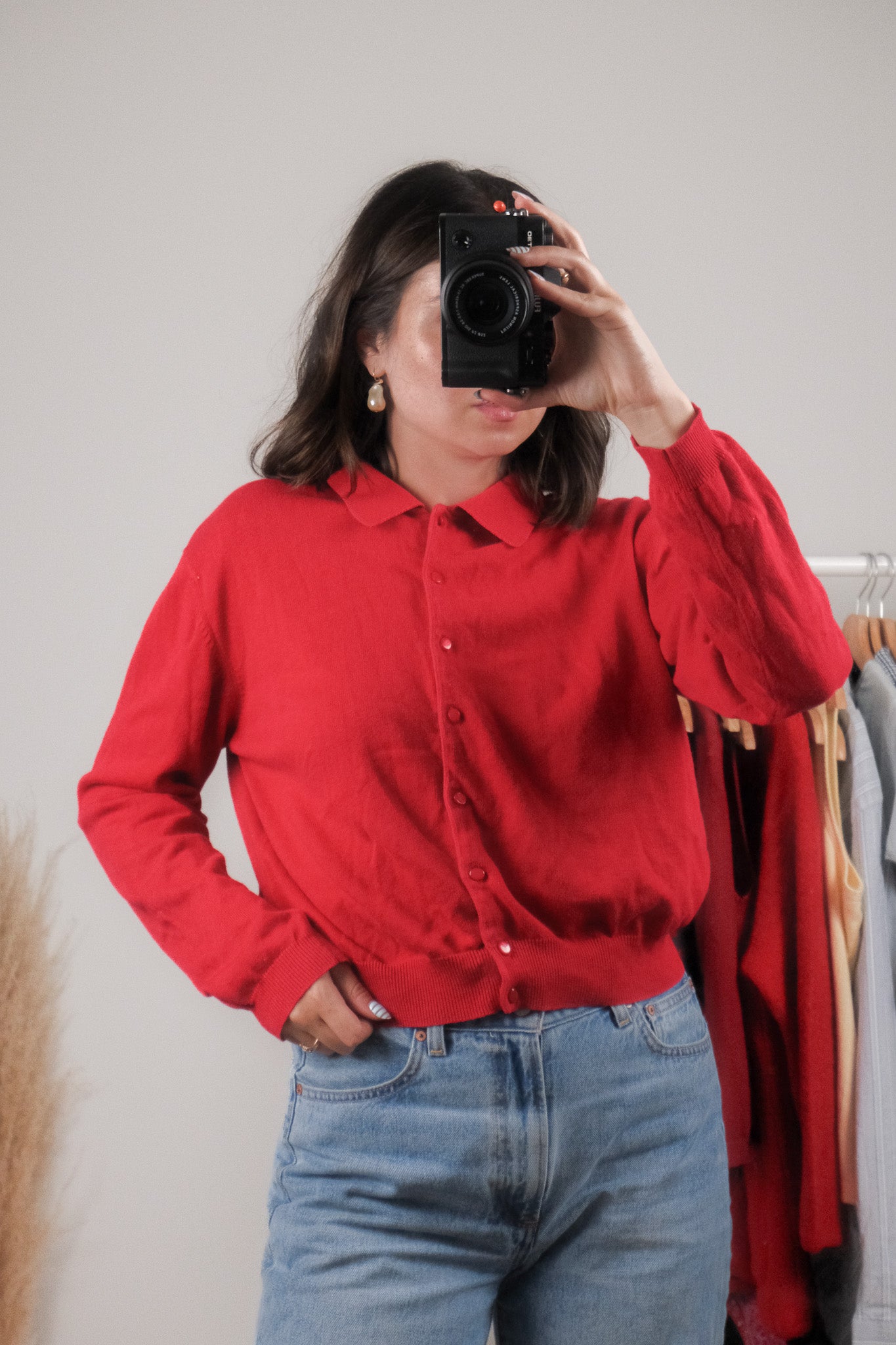 Vintage x Cotton Collared Cardigan (M/L)