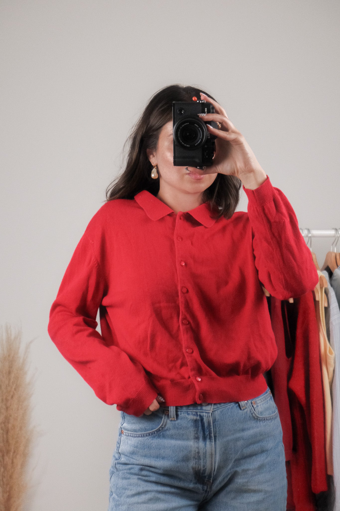Vintage x Cotton Collared Cardigan (M/L)