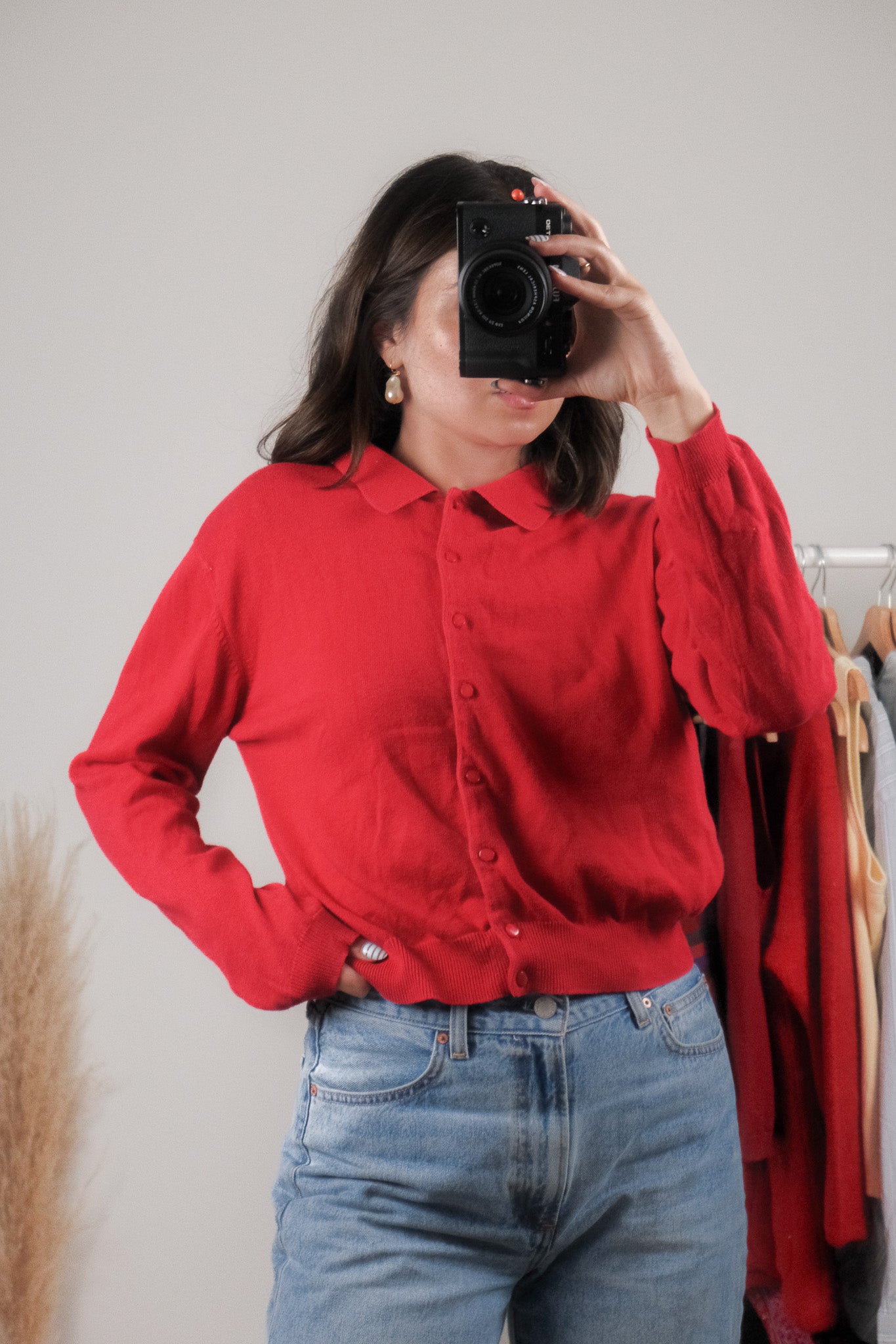 Vintage x Cotton Collared Cardigan (M/L)