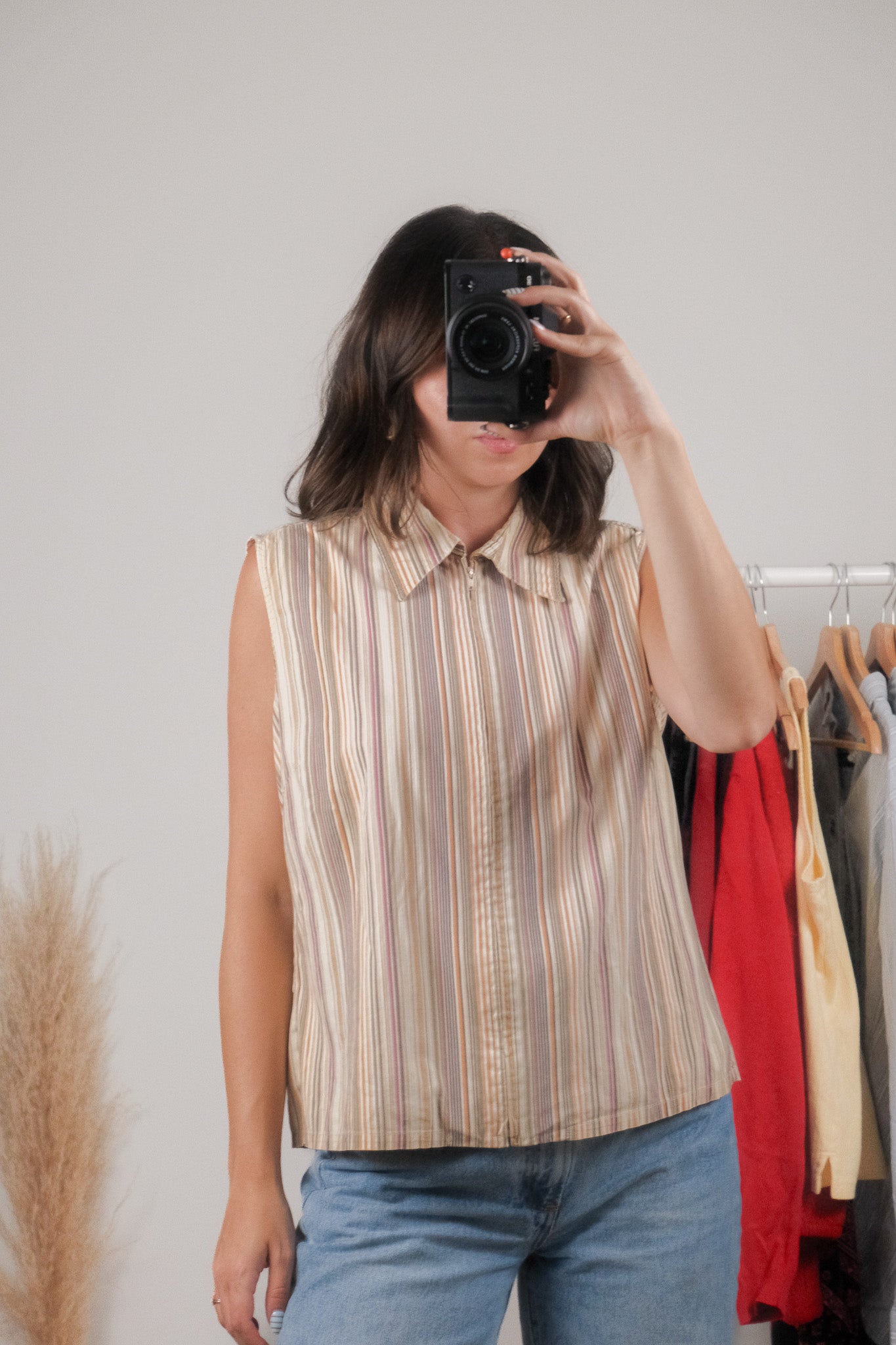 Vintage x Striped Zip Up (L)