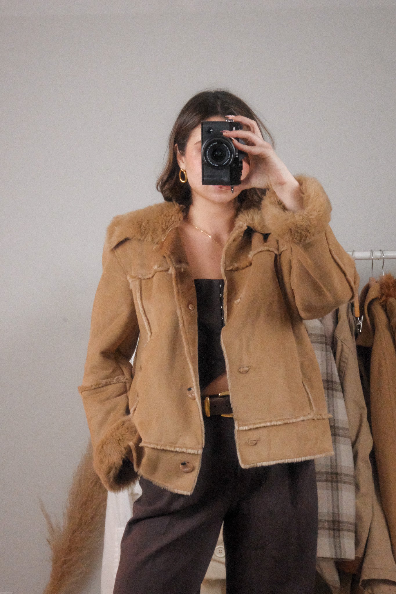 Vintage x Faux Fur/Faux Suede Penny Lane Jacket (L)