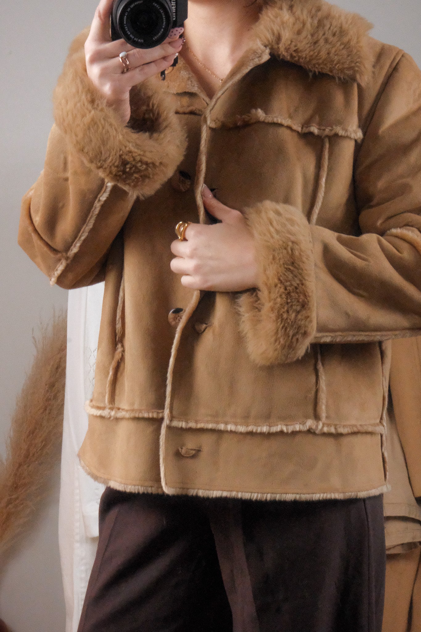 Vintage x Faux Fur/Faux Suede Penny Lane Jacket (L)