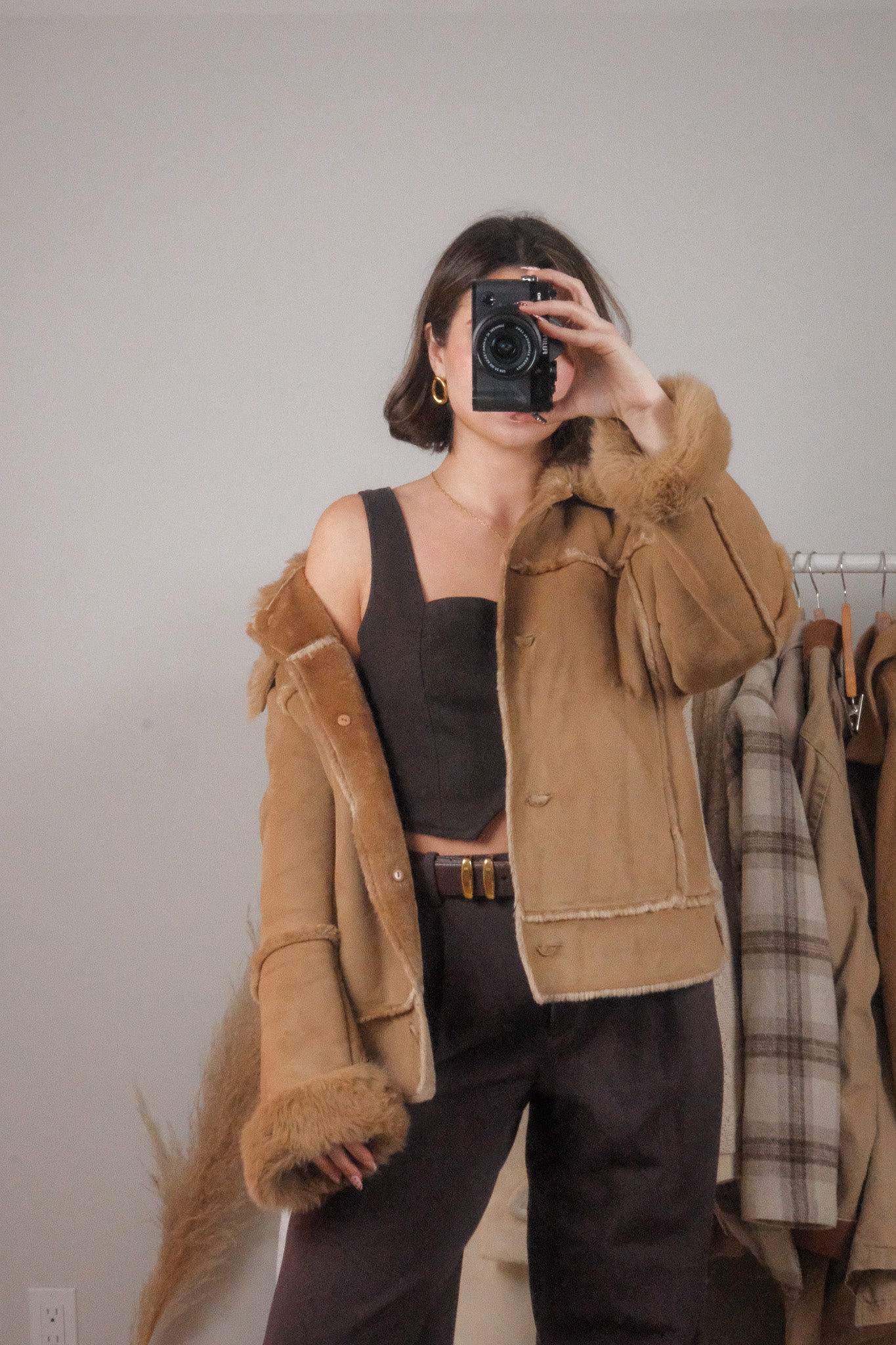 Vintage x Faux Fur/Faux Suede Penny Lane Jacket (L)