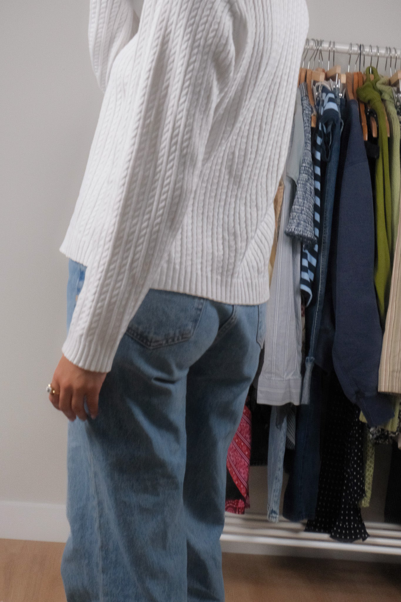Vintage x 100% Cotton Cable Knit Cardigan (L)