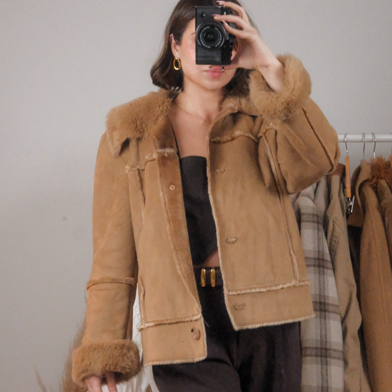 Vintage x Faux Fur/Faux Suede Penny Lane Jacket (L)