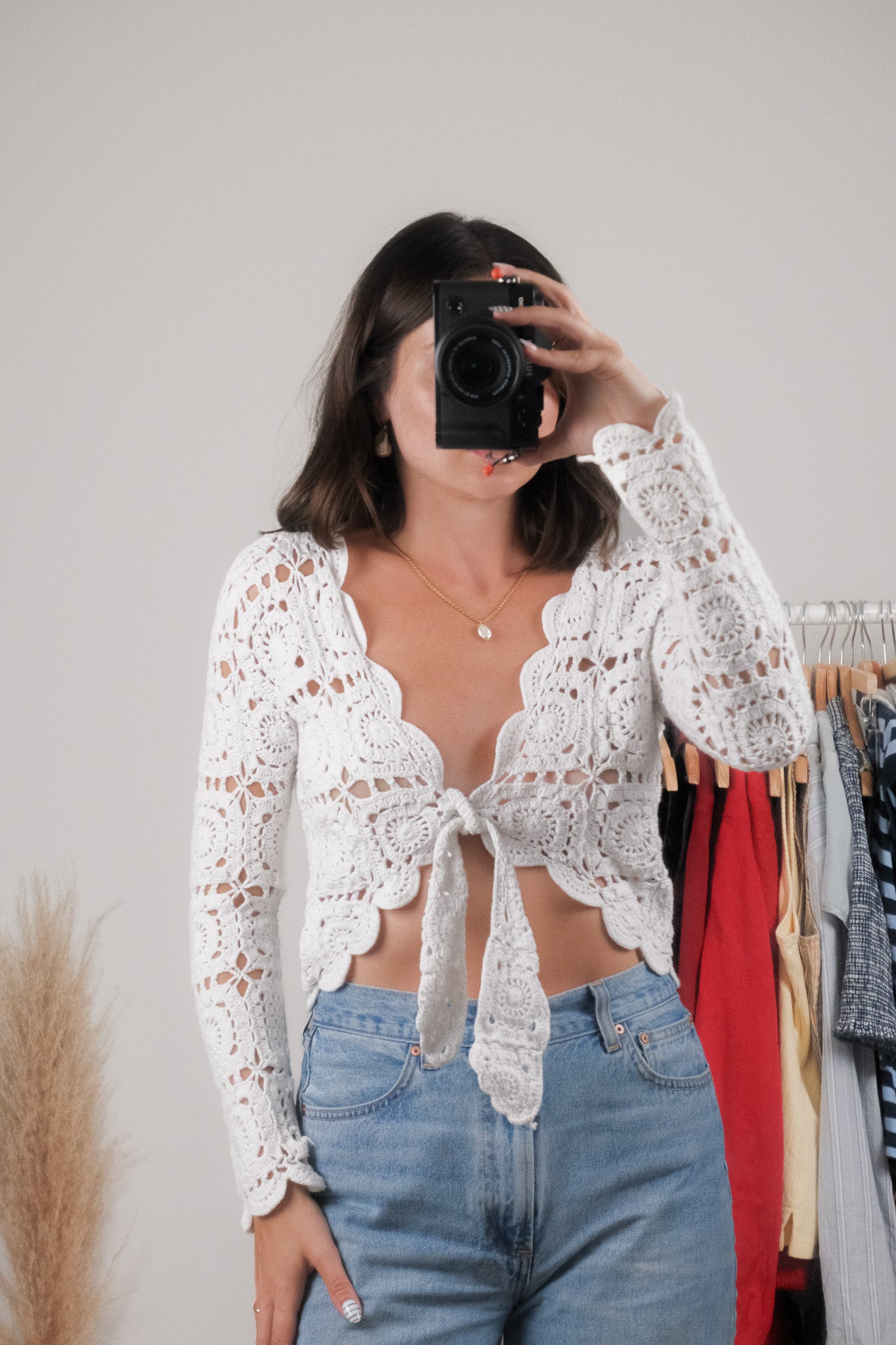 Vintage x Crochet Knit Cardigan (M)