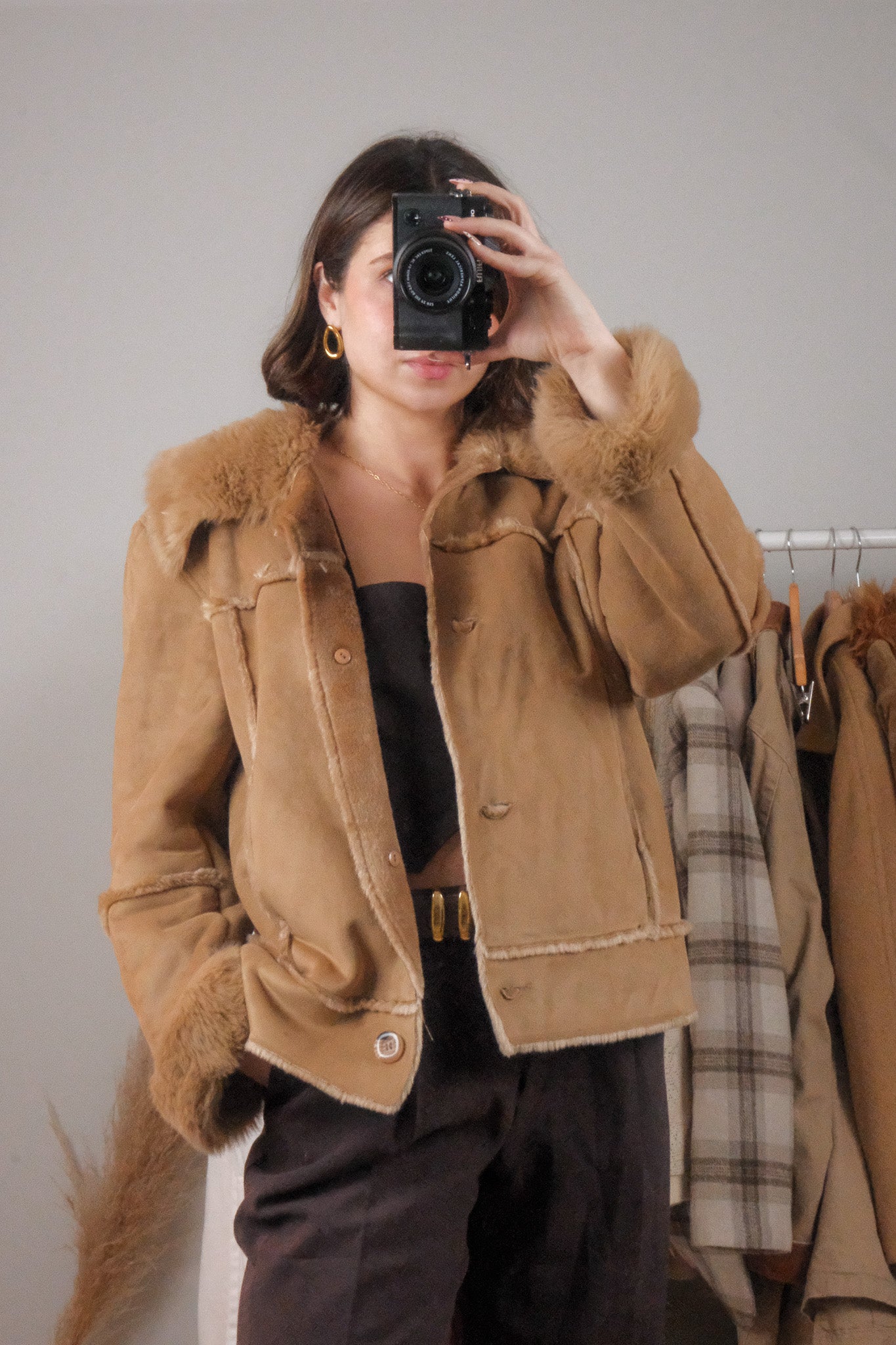Vintage x Faux Fur/Faux Suede Penny Lane Jacket (L)