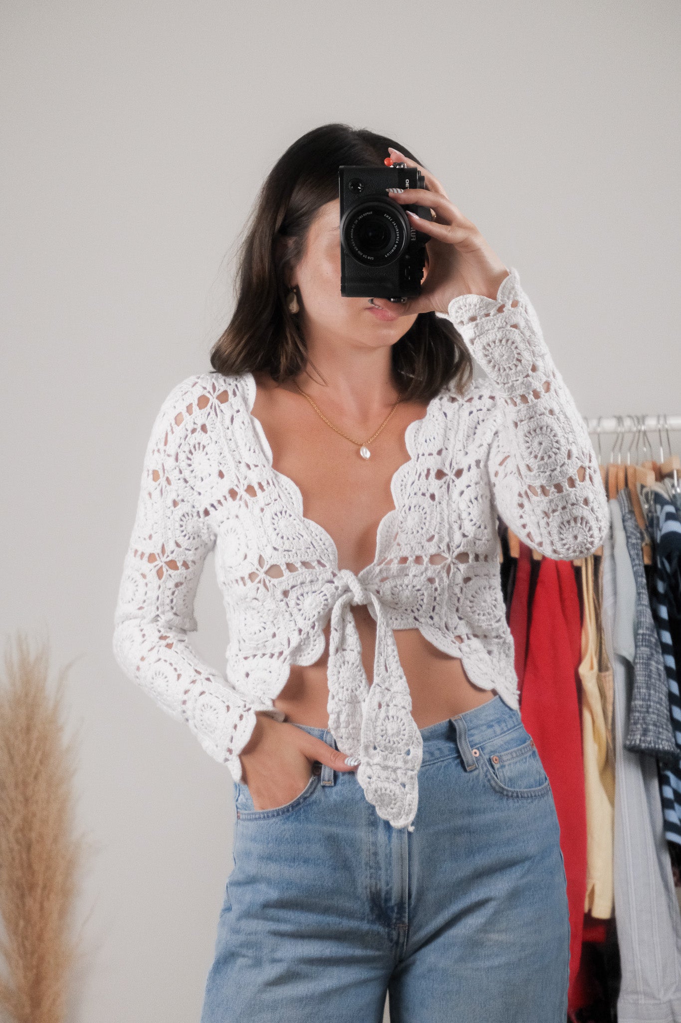 Vintage x Crochet Knit Cardigan (M)