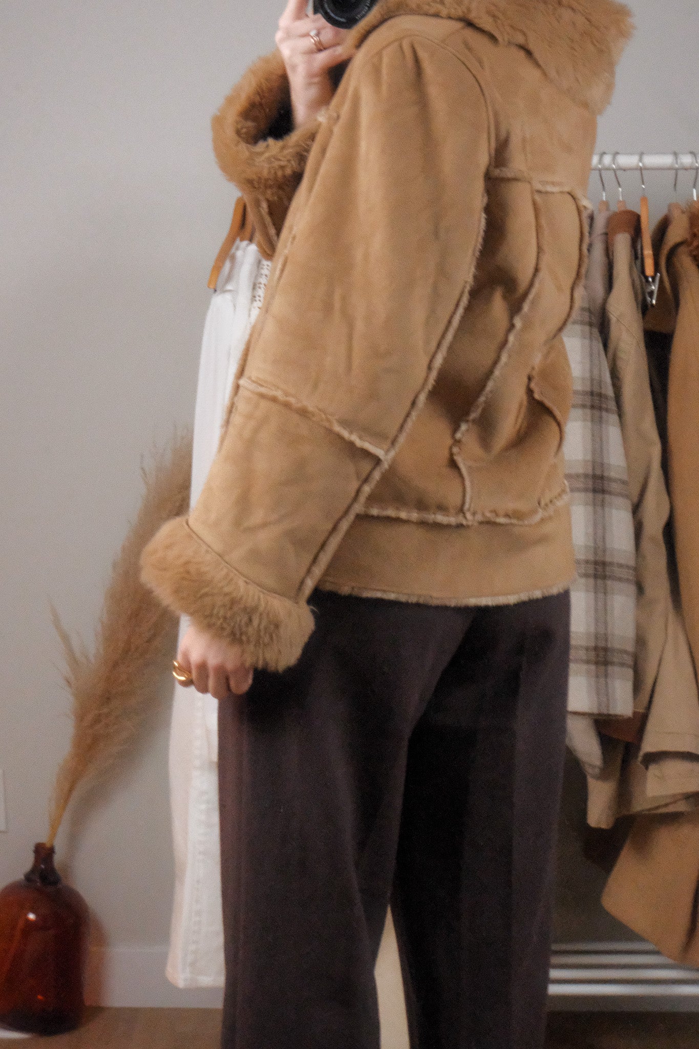 Vintage x Faux Fur/Faux Suede Penny Lane Jacket (L)