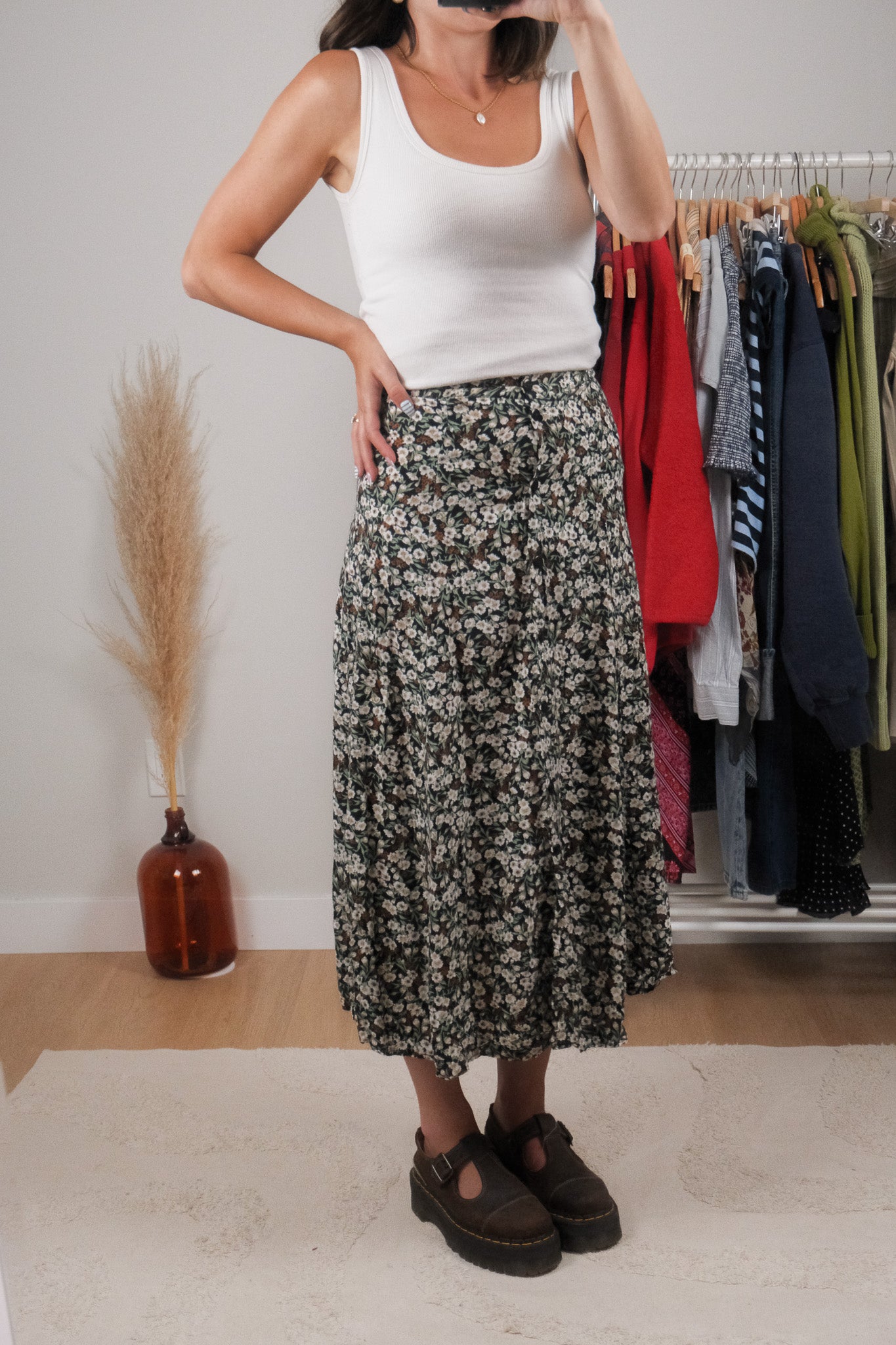 Made in Canada x Vintage x Floral Button Maxi Skirt (2)