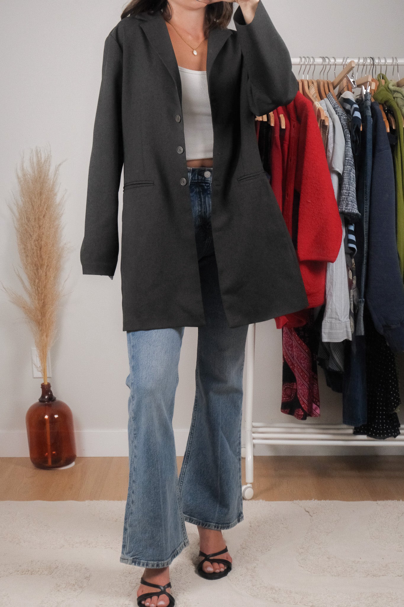Made in Canada x Vintage x Long Blazer (L)