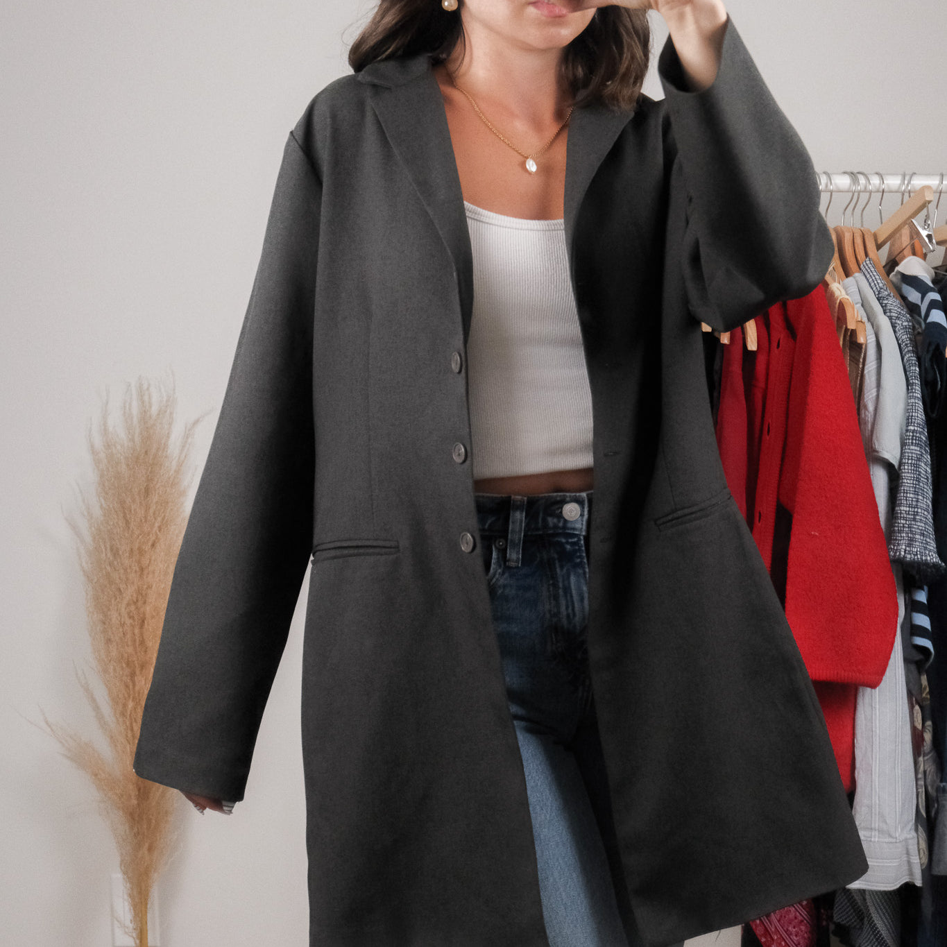 Made in Canada x Vintage x Long Blazer (L)