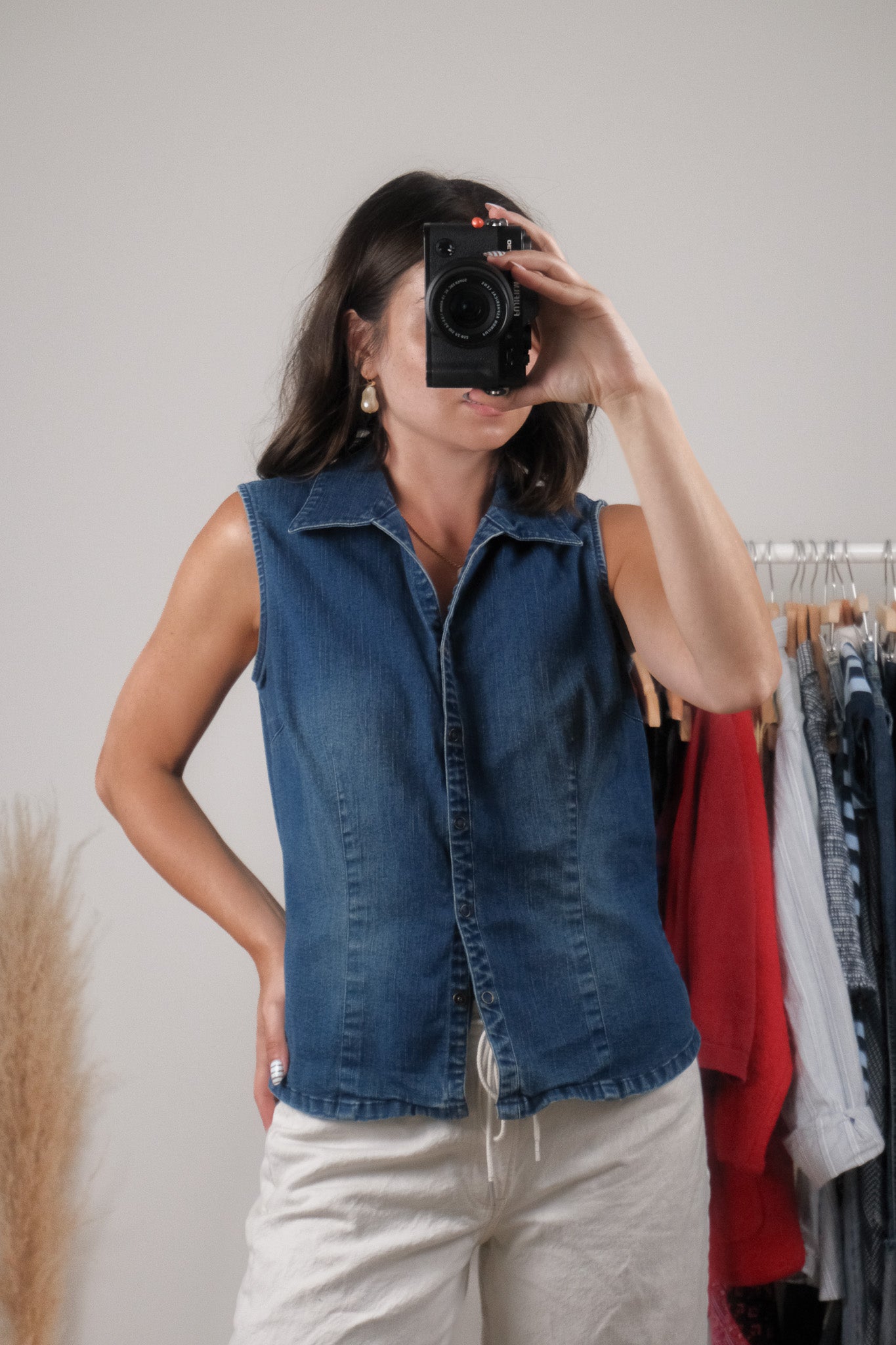 Vintage x Collared Denim Vest (M)
