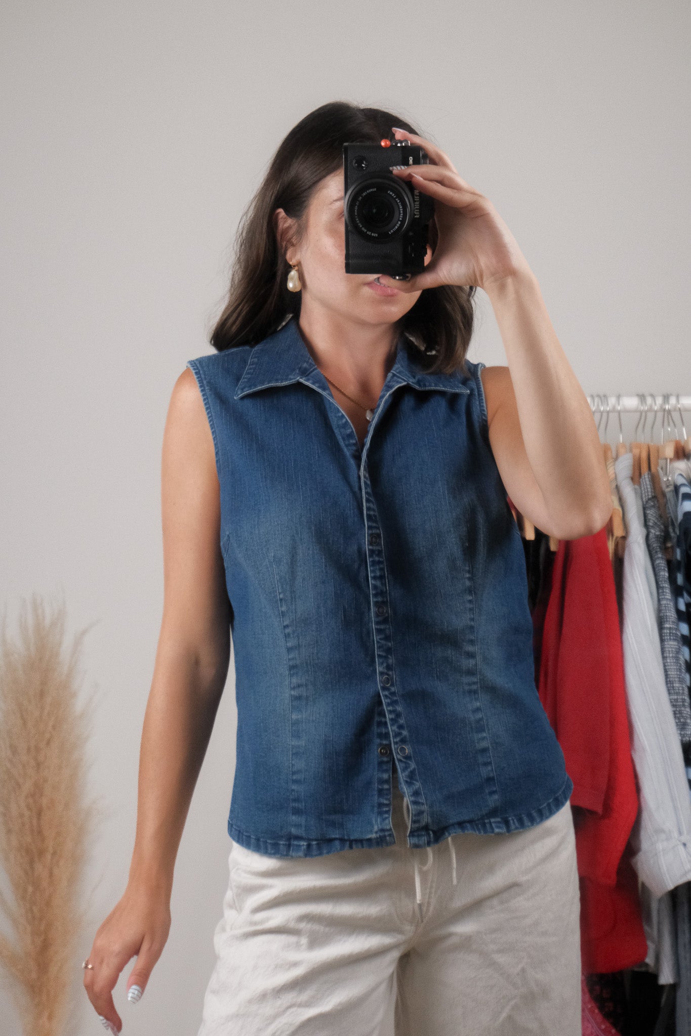 Vintage x Collared Denim Vest (M)