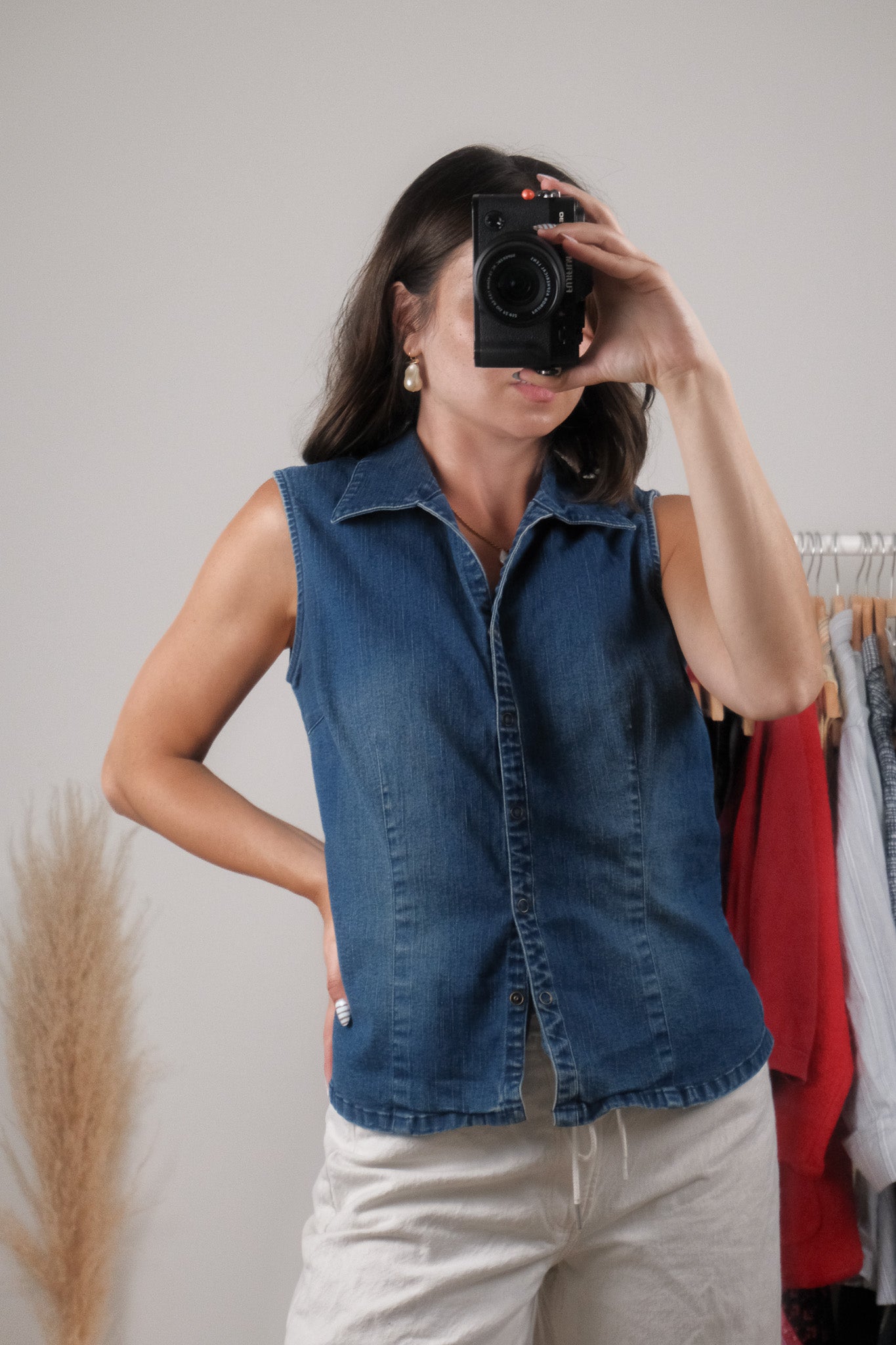 Vintage x Collared Denim Vest (M)