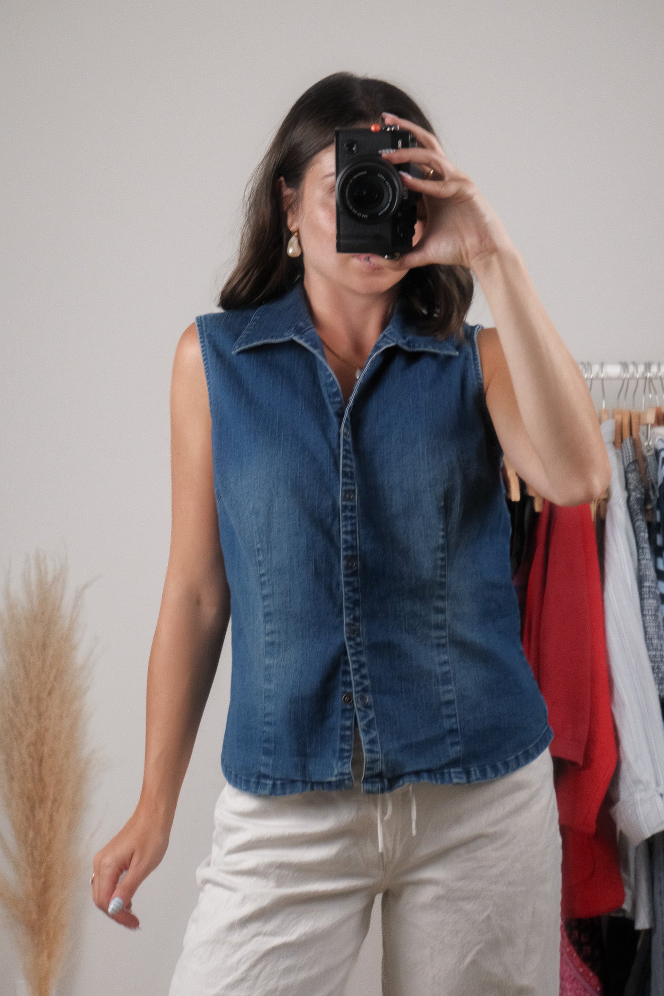 Vintage x Collared Denim Vest (M)