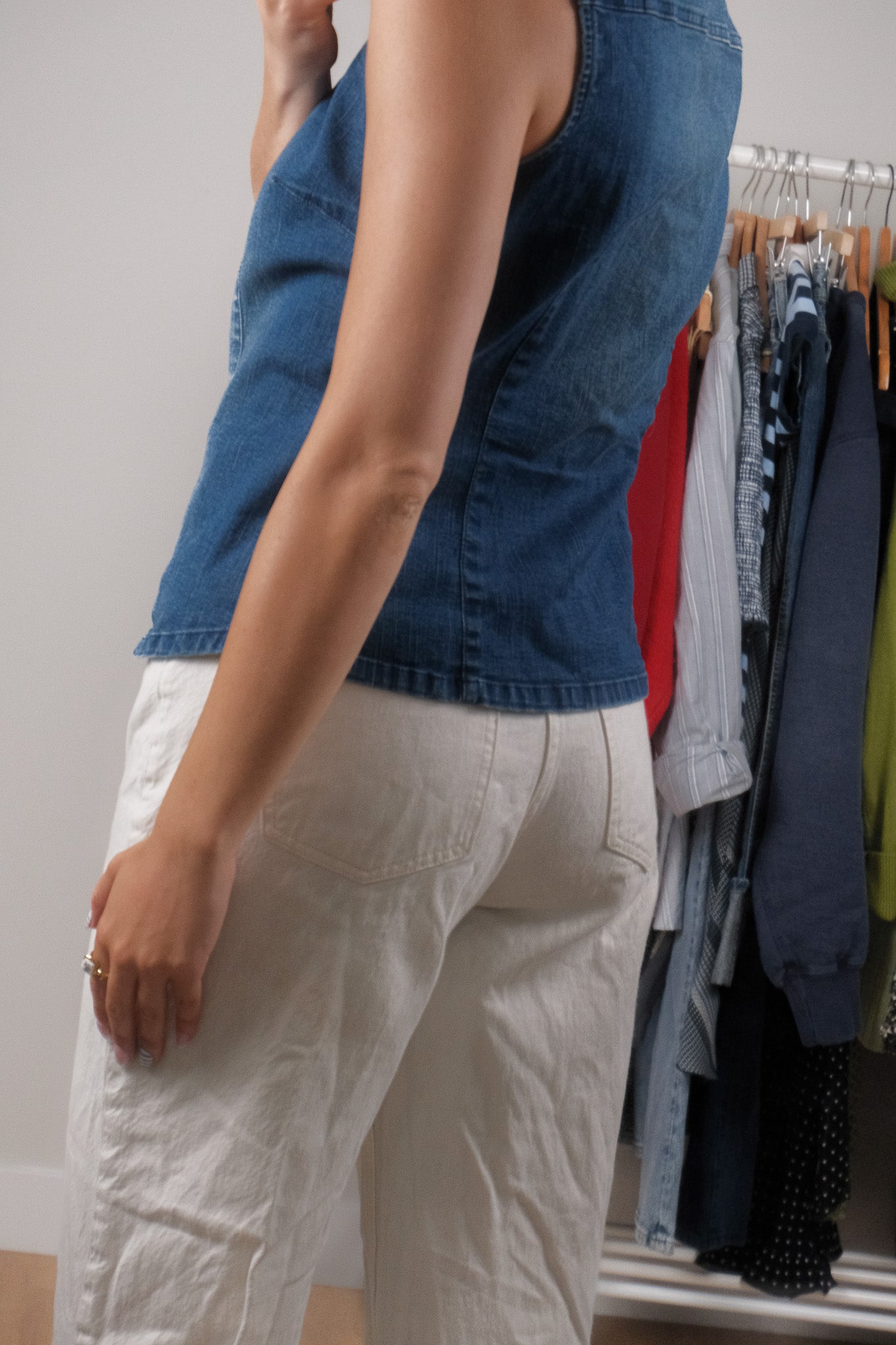 Vintage x Collared Denim Vest (M)