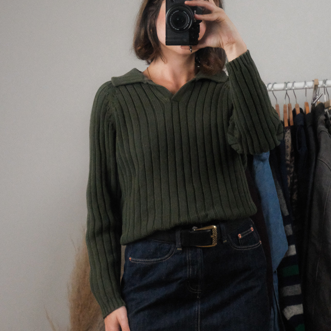 Vintage x Cotton Collared Knit (S/M)
