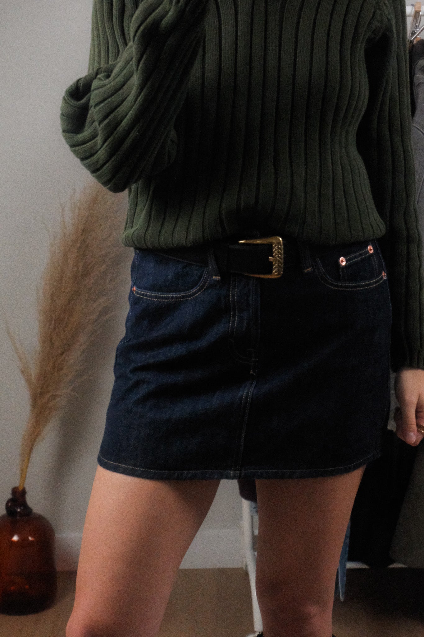 Vintage x Full Grain Leather Belt (S)