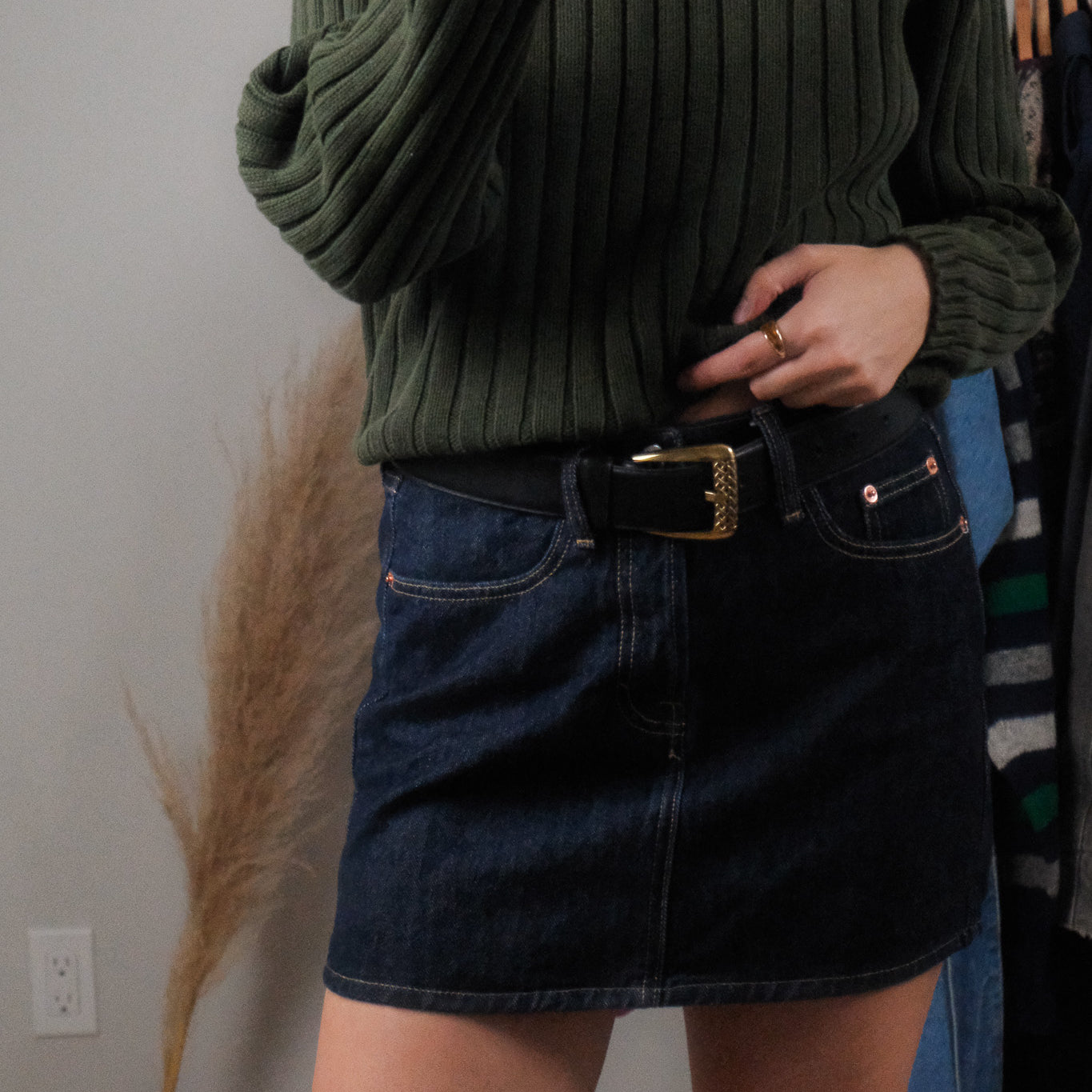 Vintage x Full Grain Leather Belt (S)