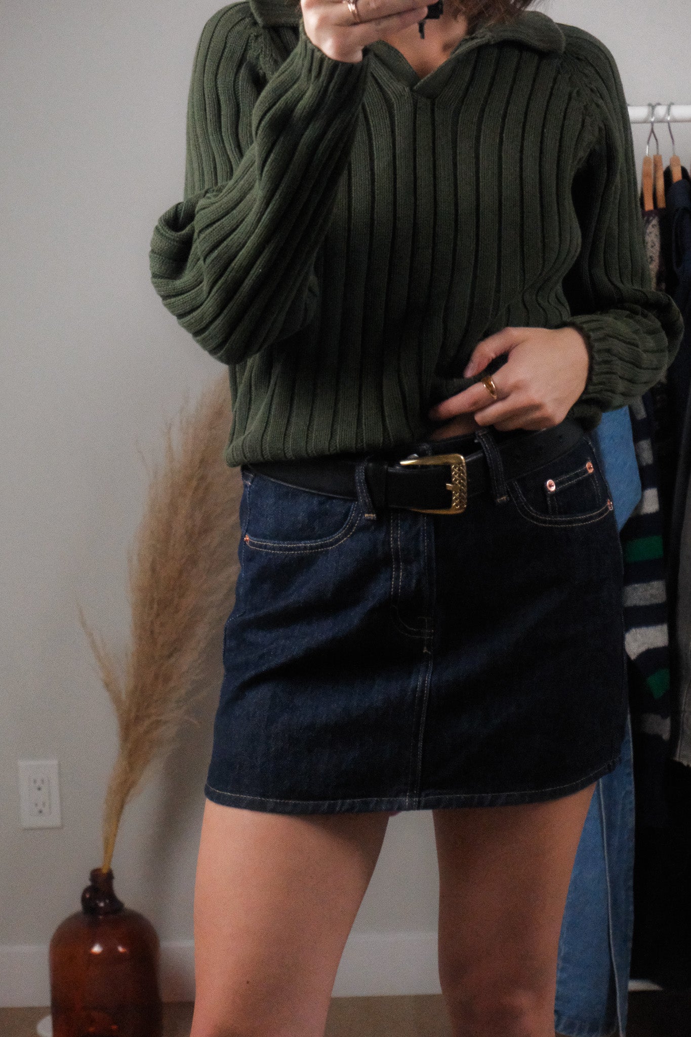 Vintage x Full Grain Leather Belt (S)