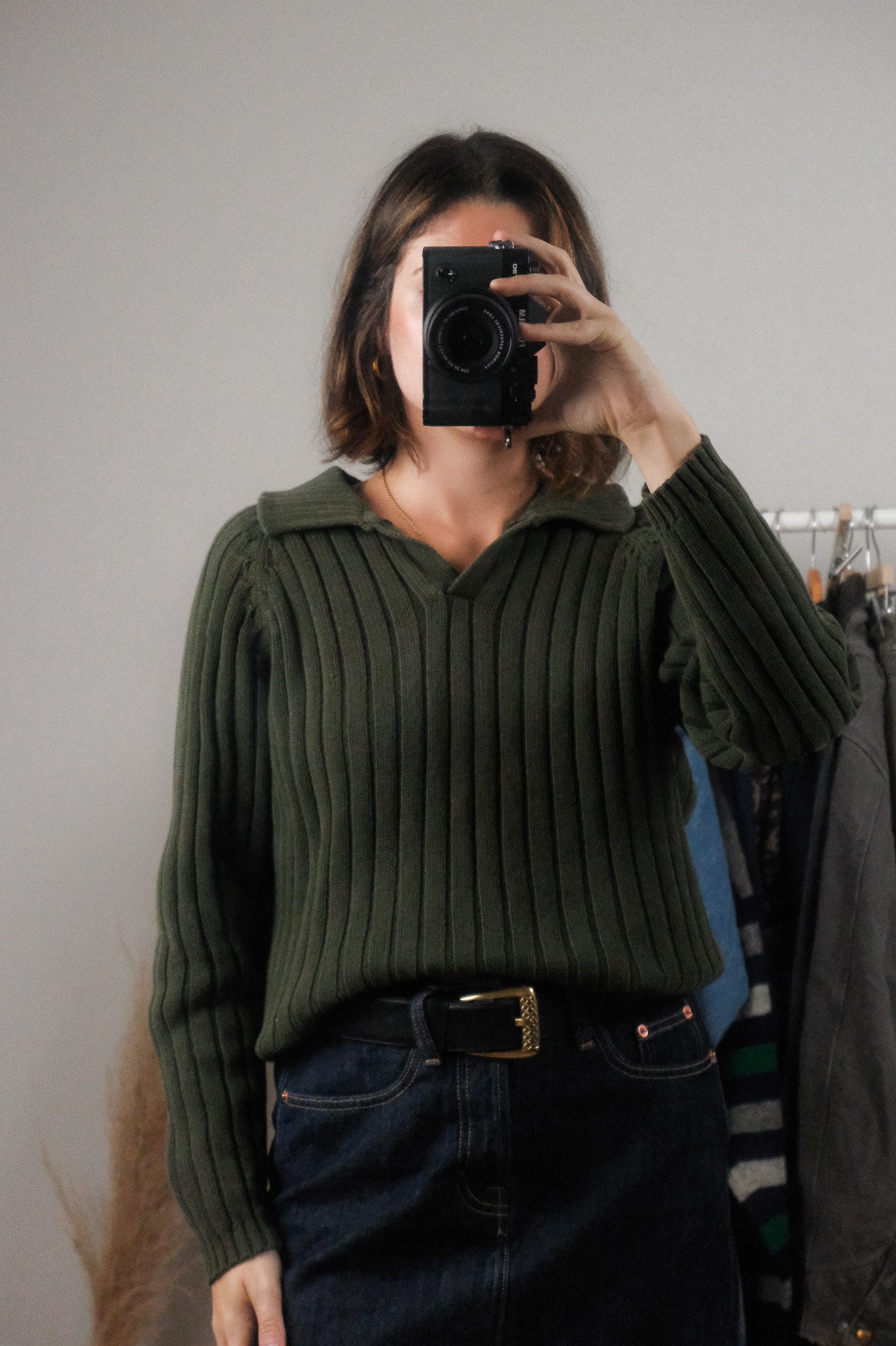 Vintage x Cotton Collared Knit (S/M)