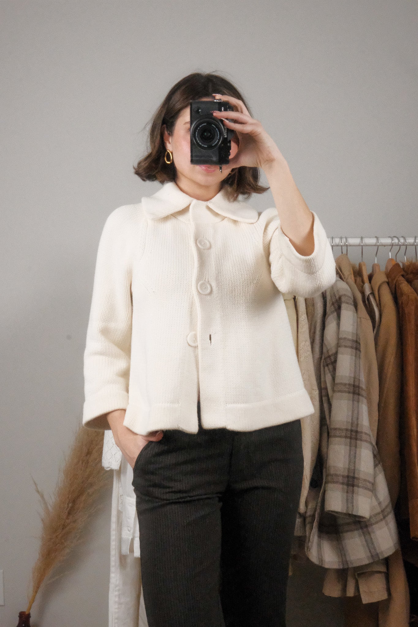 Banana Republic x Cotton Chunky 3/4 Sleeve Cardigan (S)