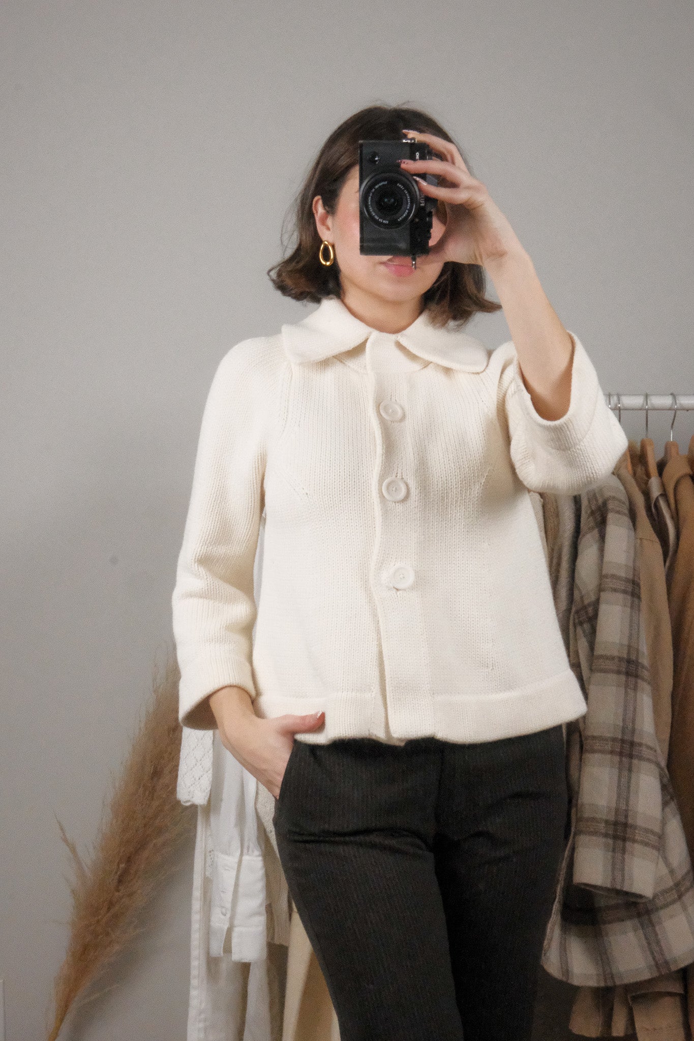 Banana Republic x Cotton Chunky 3/4 Sleeve Cardigan (S)