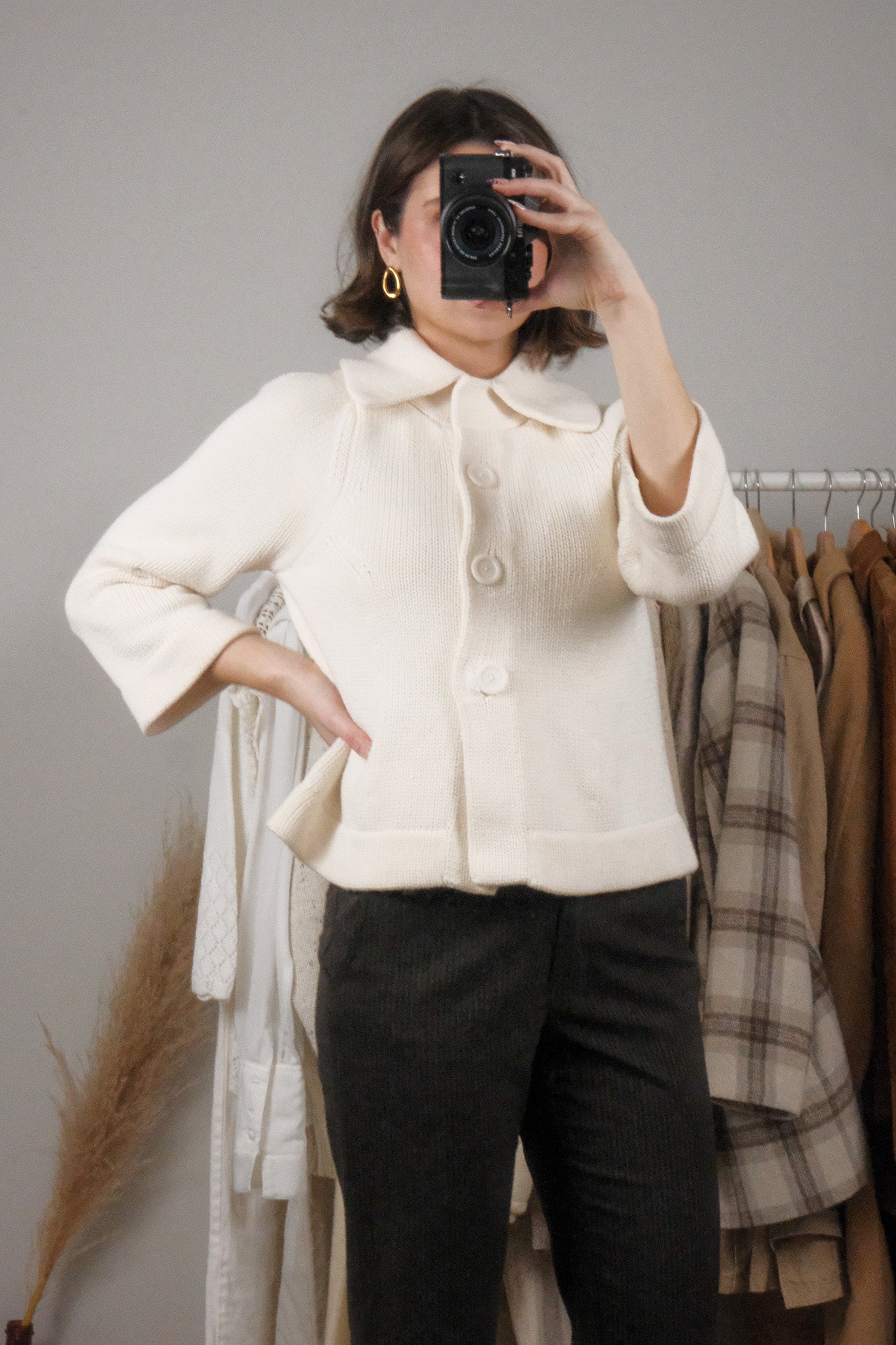 Banana Republic x Cotton Chunky 3/4 Sleeve Cardigan (S)