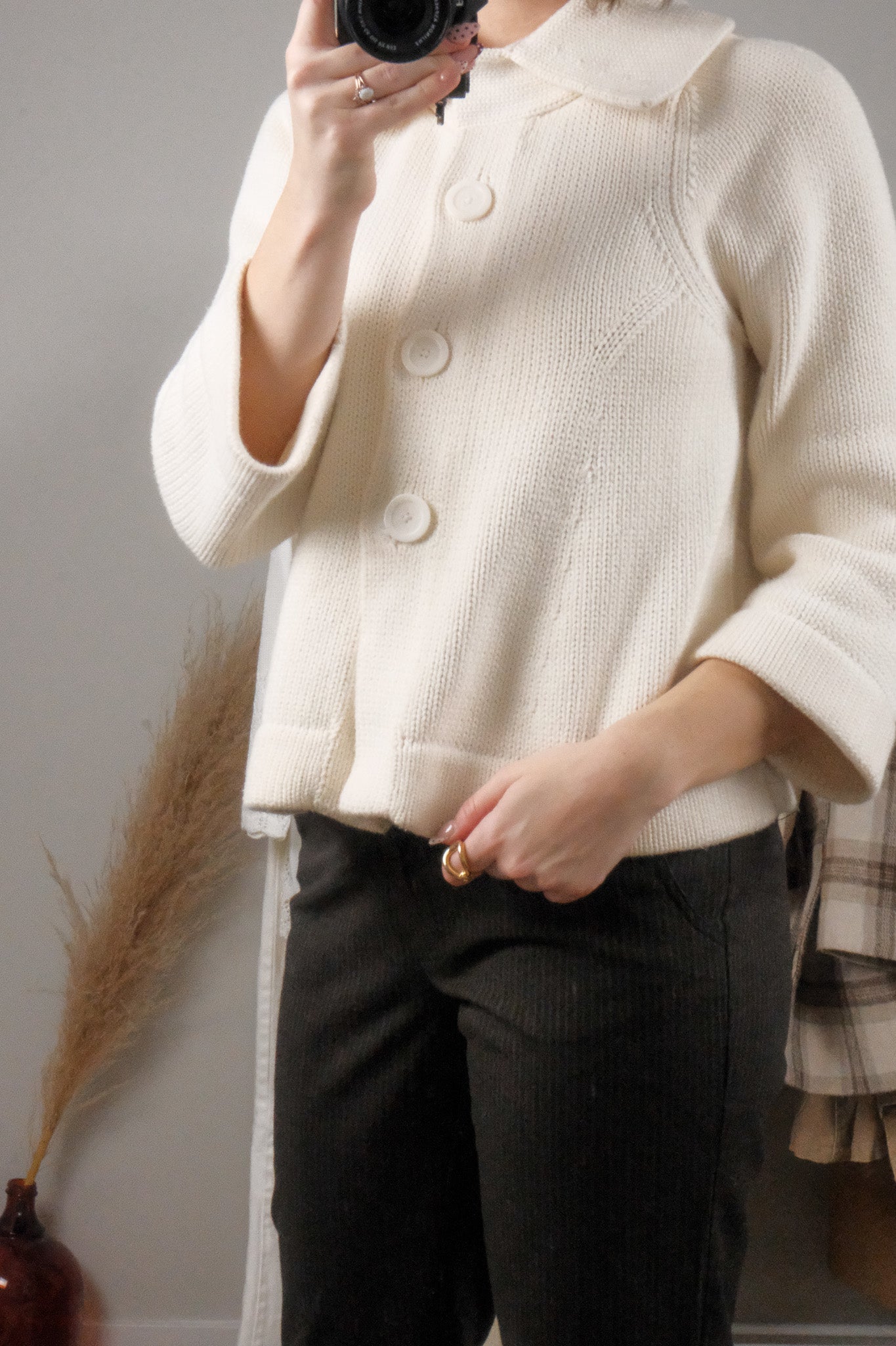 Banana Republic x Cotton Chunky 3/4 Sleeve Cardigan (S)